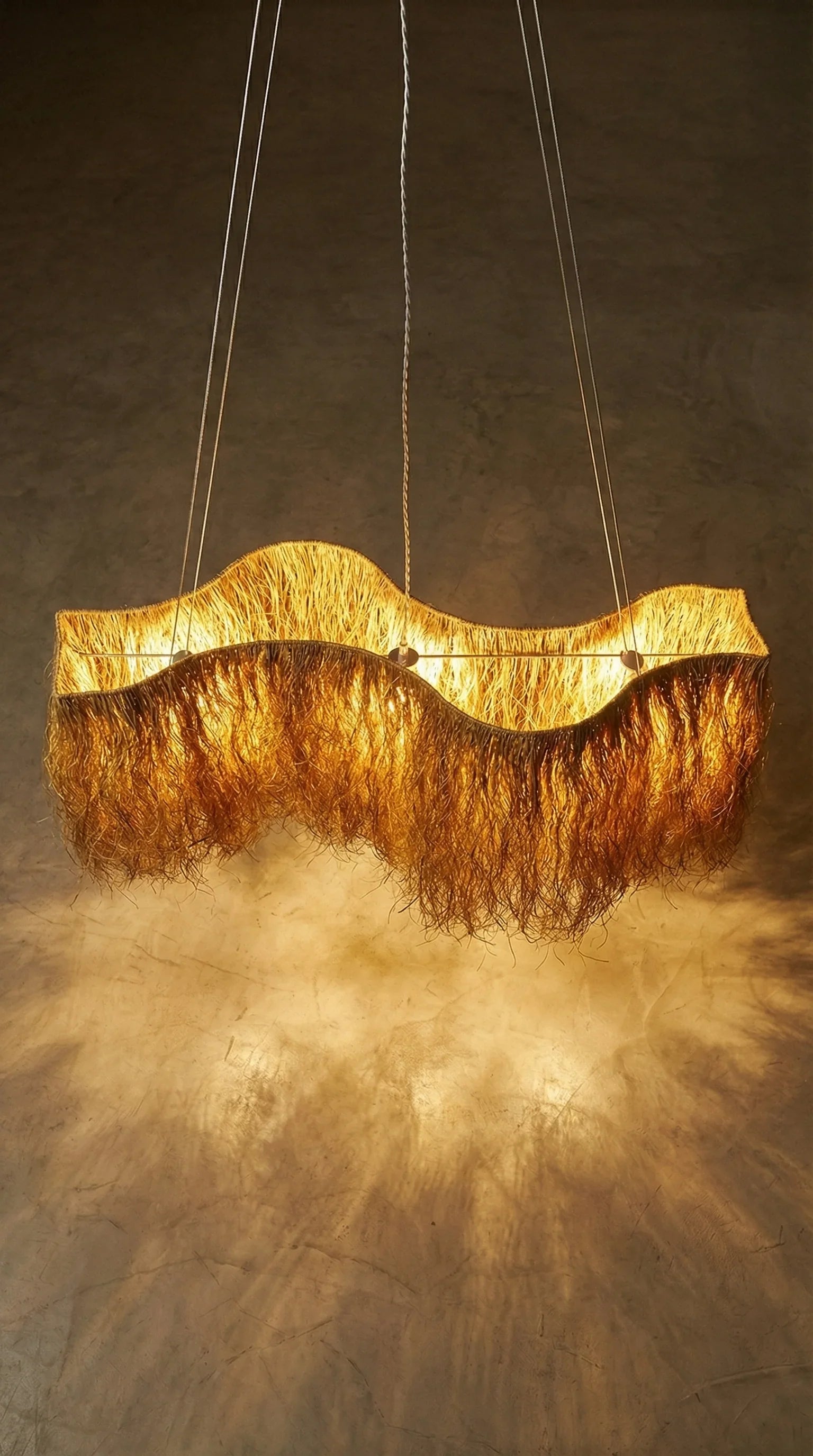 Luminária Pendente Fio de Buriti Orgânica Grande - MMassuci