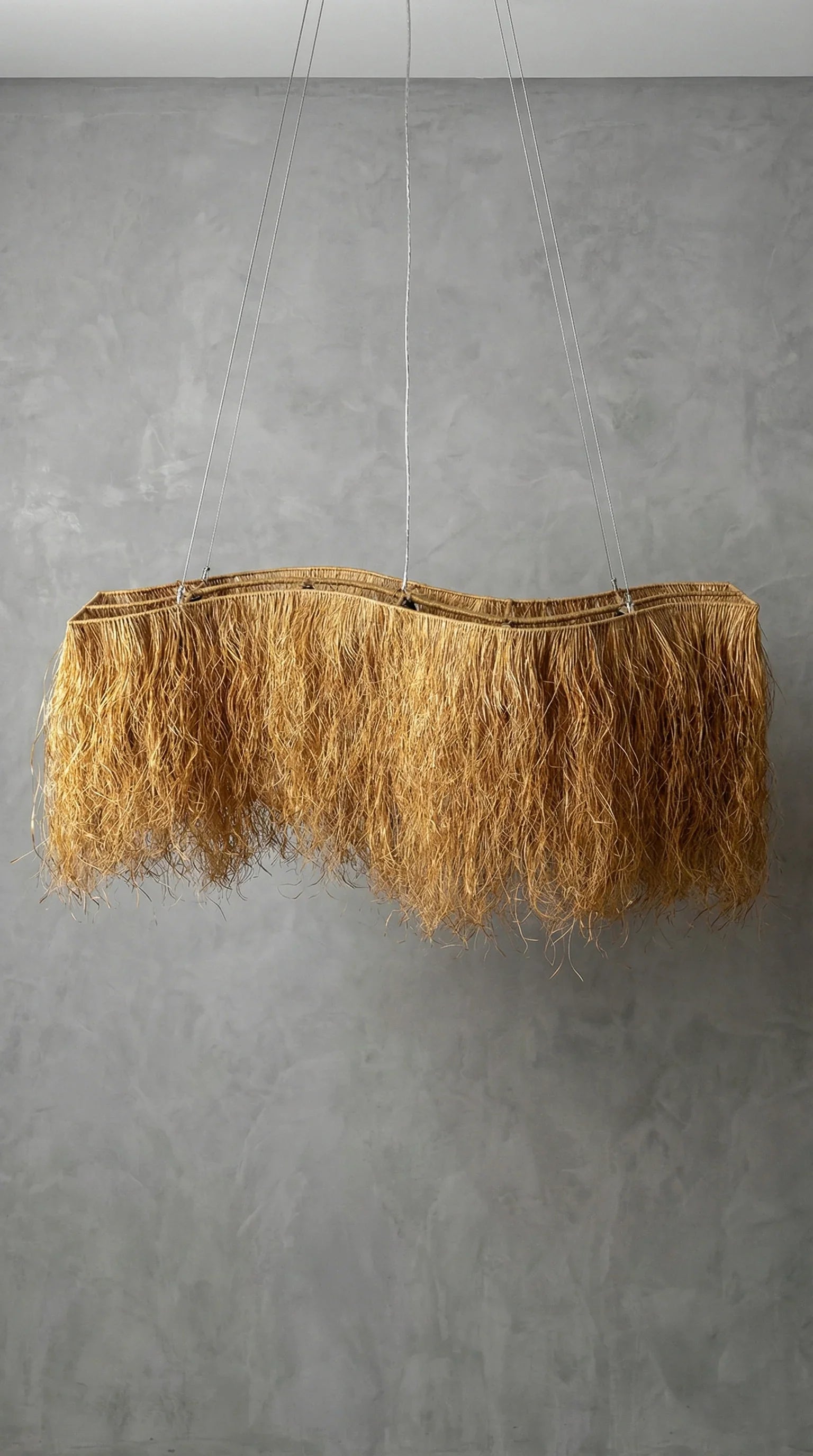 Luminária Pendente Fio de Buriti Orgânica Grande - MMassuci