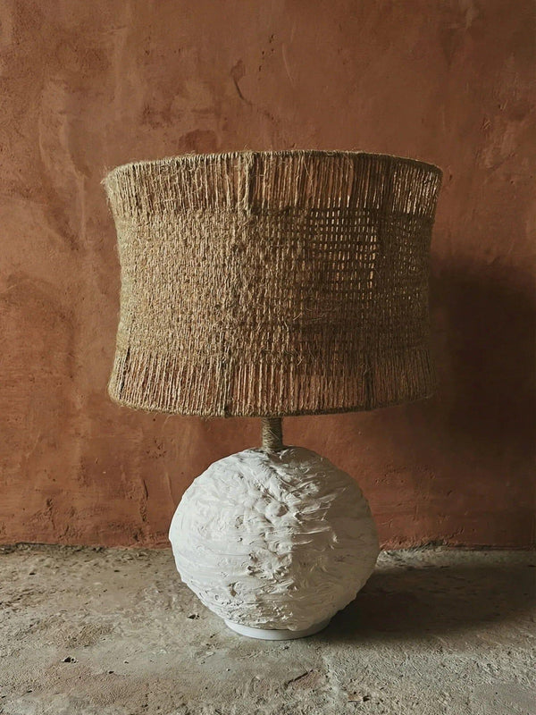 Abajur Cerâmica Fria e Cúpula Juta