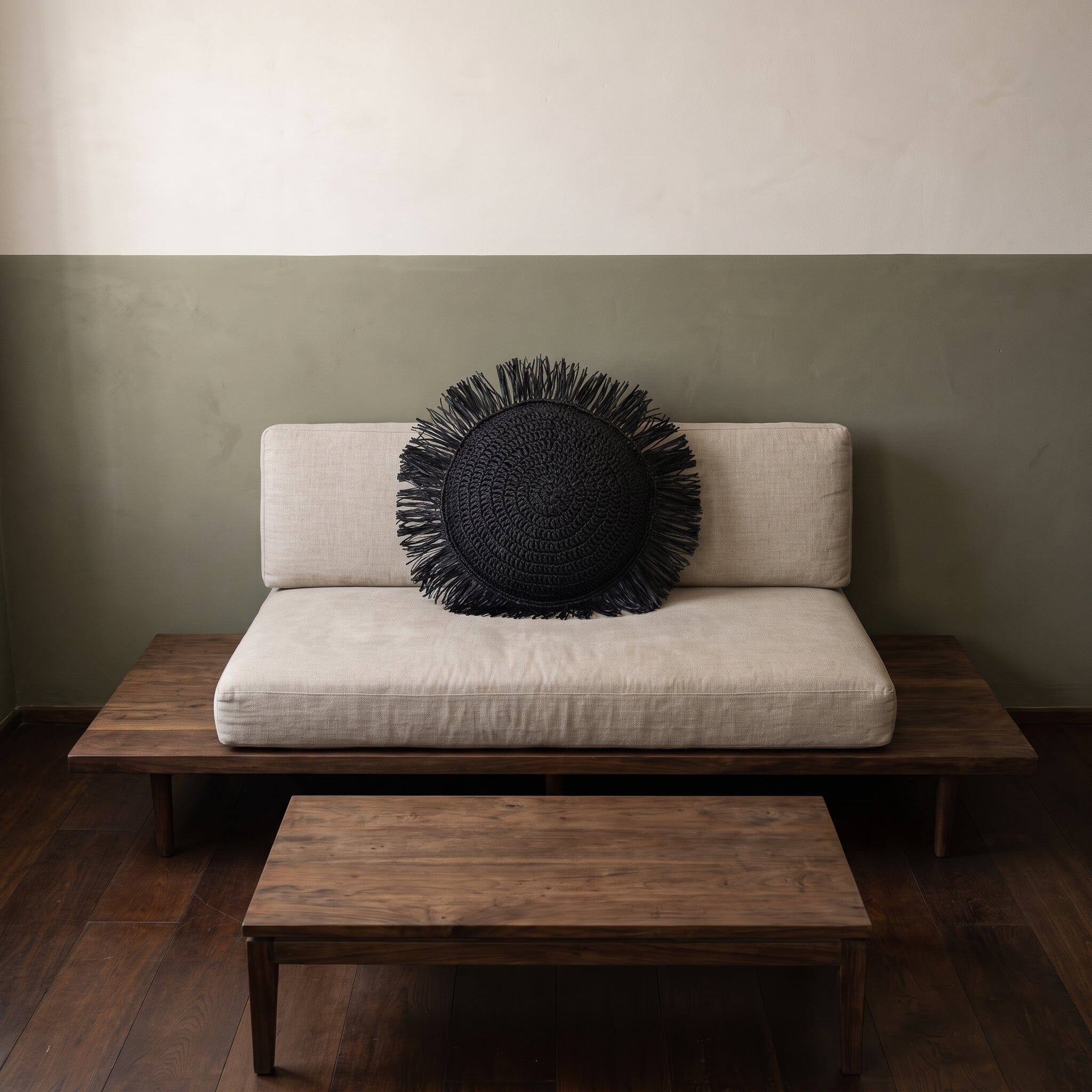 Almofada Sisal Preto com Franjas Móveis Ateliê MMassuci 
