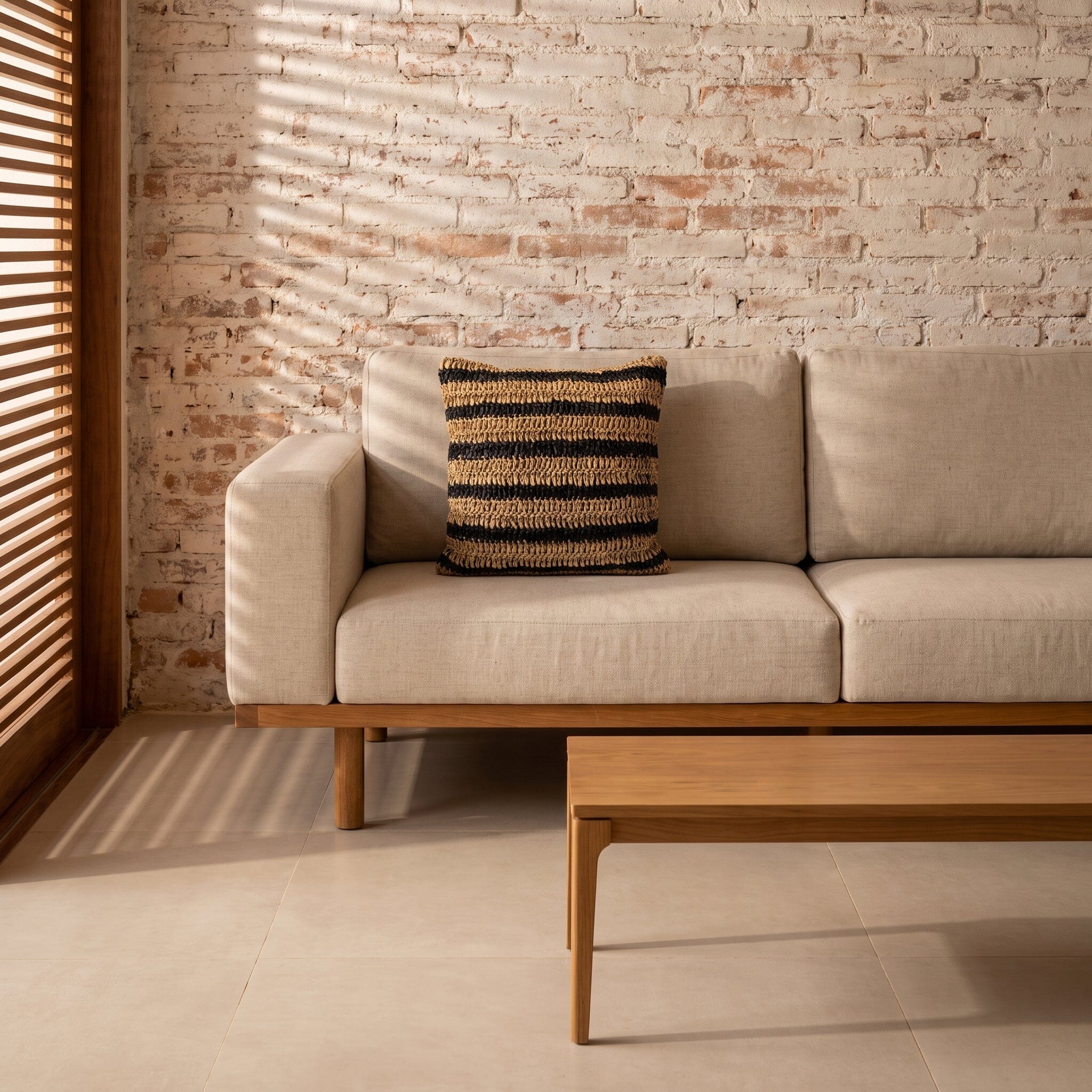Almofada Sisal Preto & Natural Móveis Ateliê MMassuci 