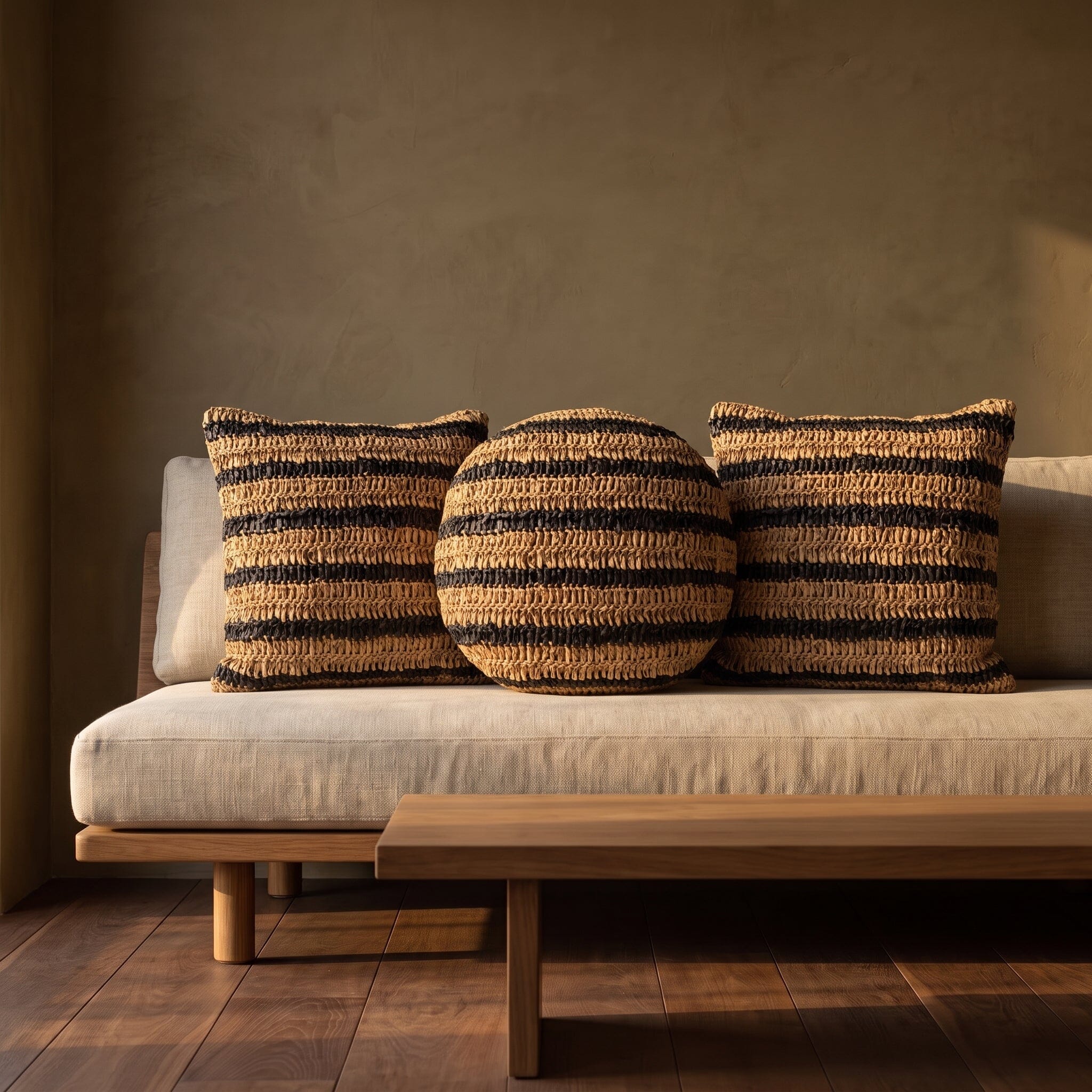 Almofada Sisal Preto & Natural Móveis Ateliê MMassuci 