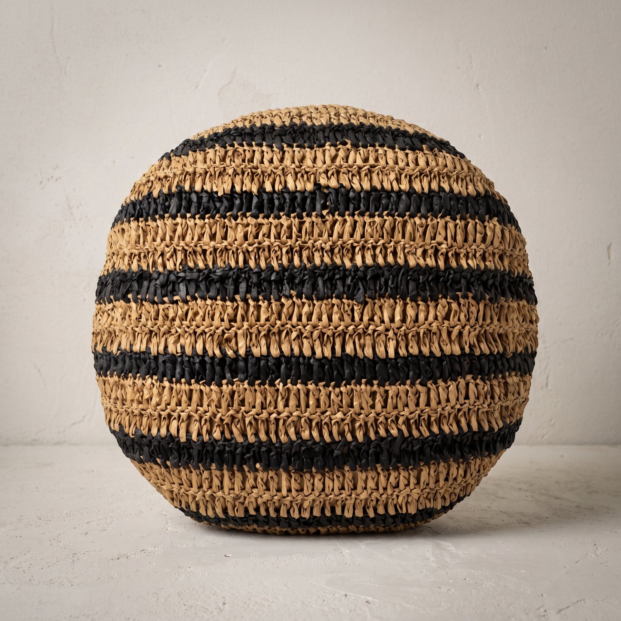 Almofada Sisal Preto & Natural Móveis Ateliê MMassuci Redondo 