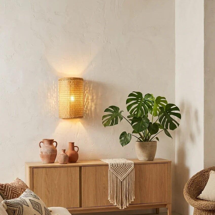 Arandela Palha de Carnaúba Trançada - Ateliê MMassuci
