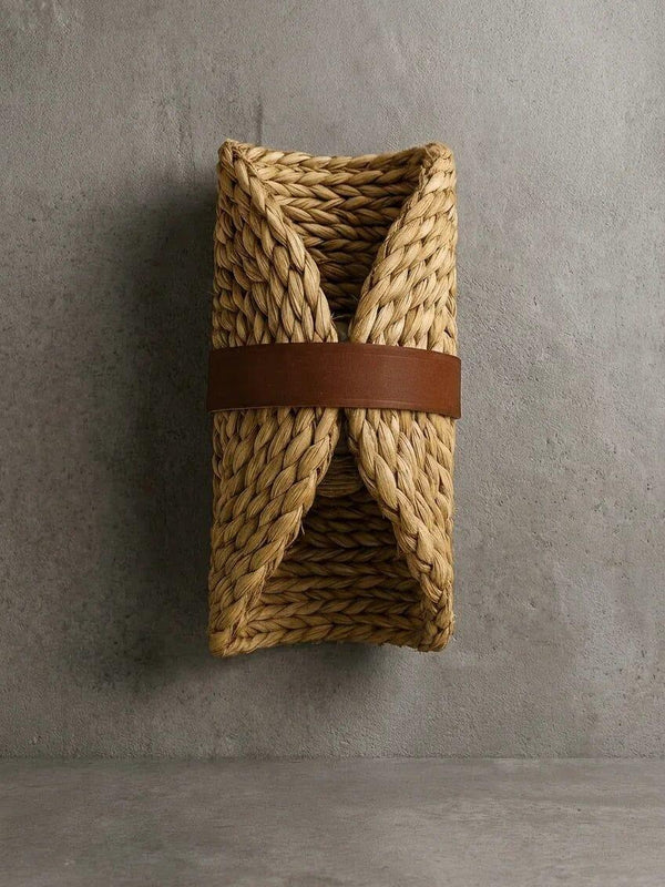 Arandela Palha de Taboa Couro