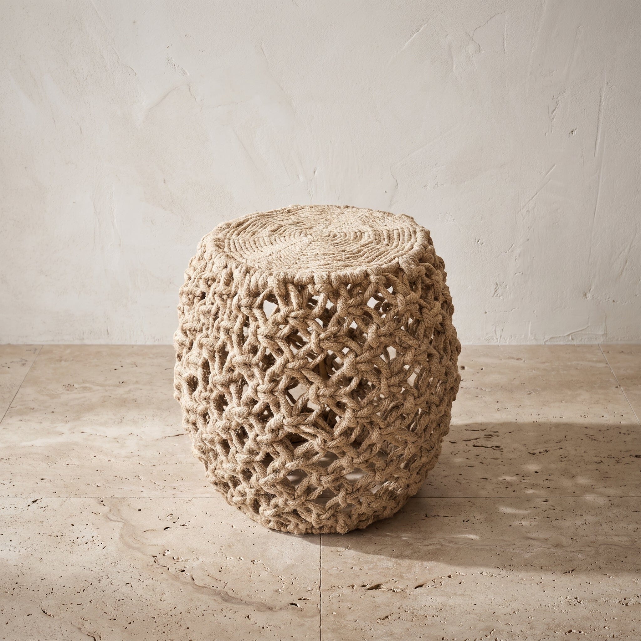 Banqueta Trama de Corda Móveis Ateliê MMassuci 45cm x 35cm 