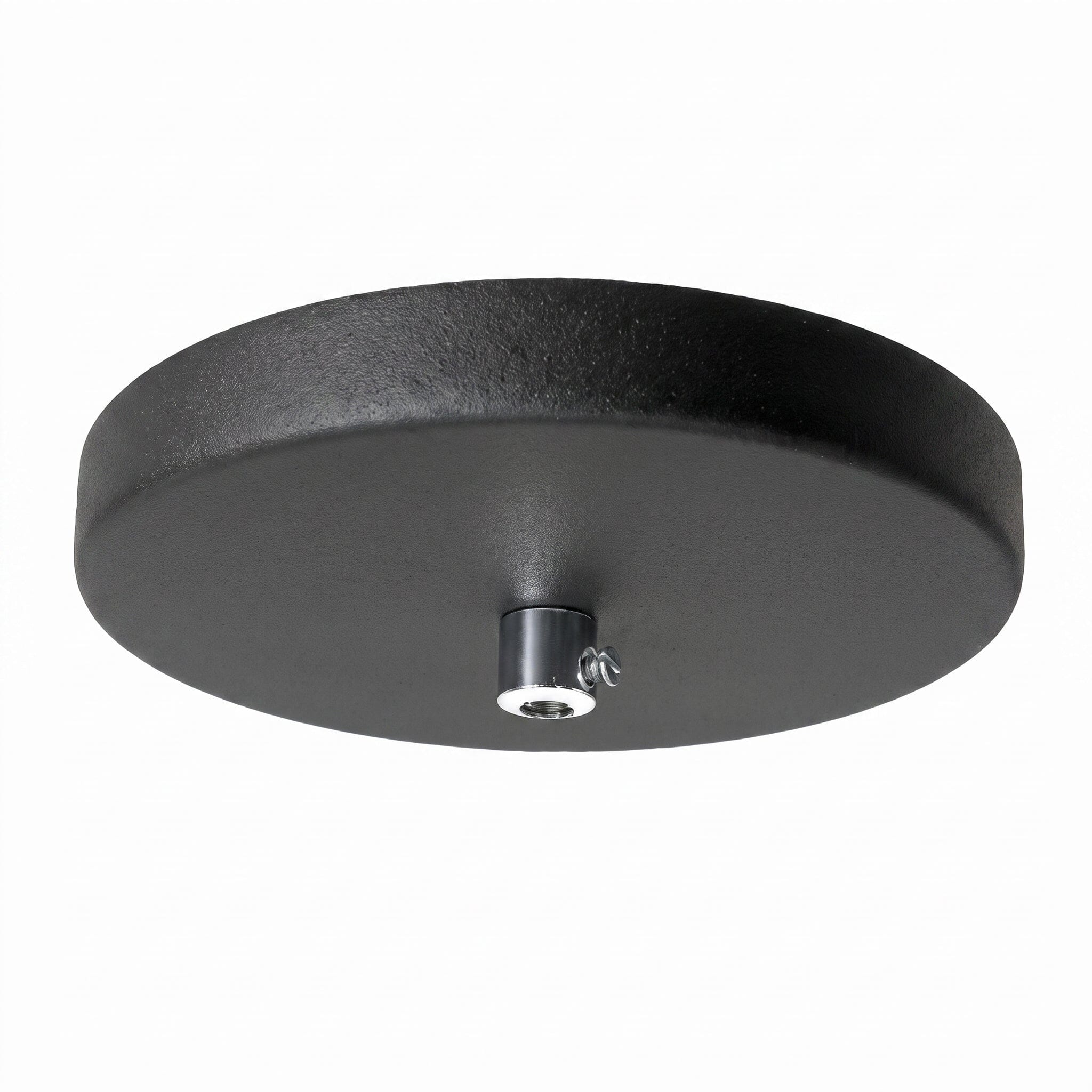Canopla Redonda para Pendentes Alumínio Escovado Acessórios Variados Preto 6cm 