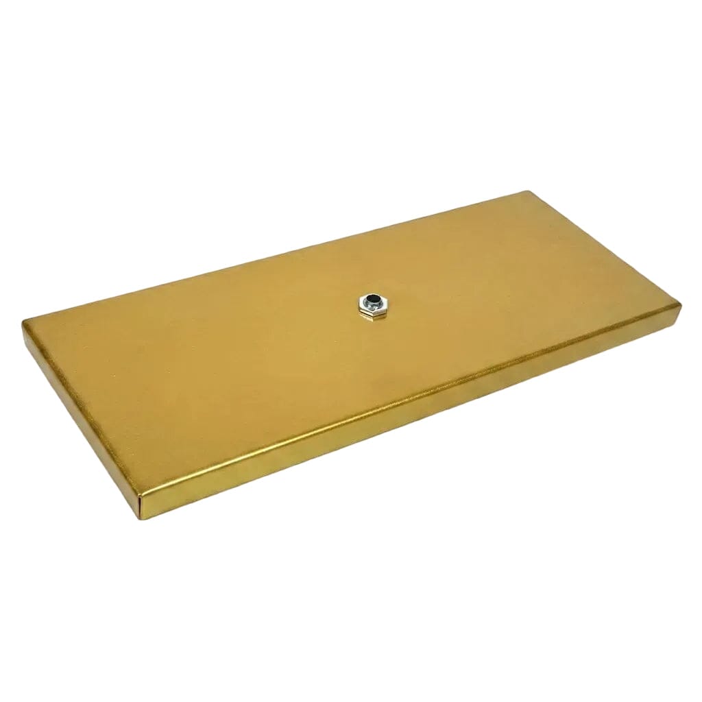 Canopla Retangular 30cm Alumínio Escovado Acessórios Variados Dourada 