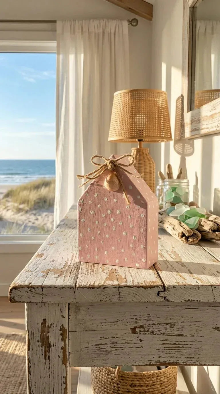 Decoração Casa Rosa com Concha - Ateliê MMassuci