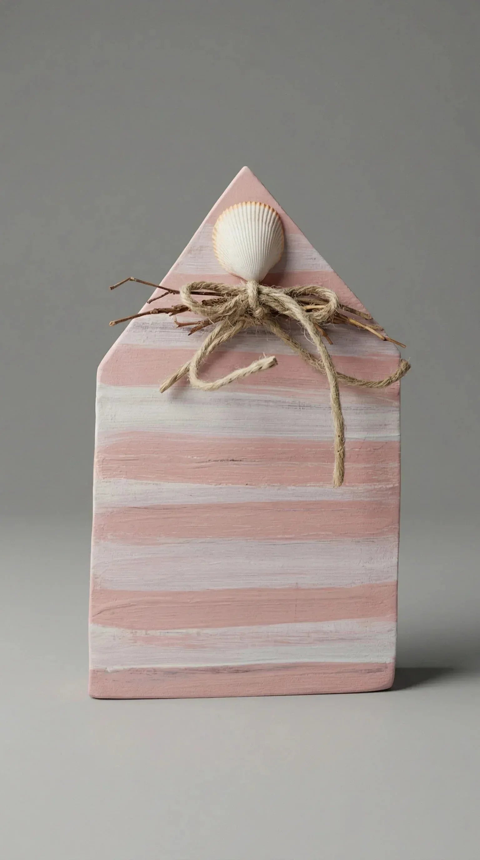 Decoração Casa Rosa com Concha e Sisal - Ateliê MMassuci