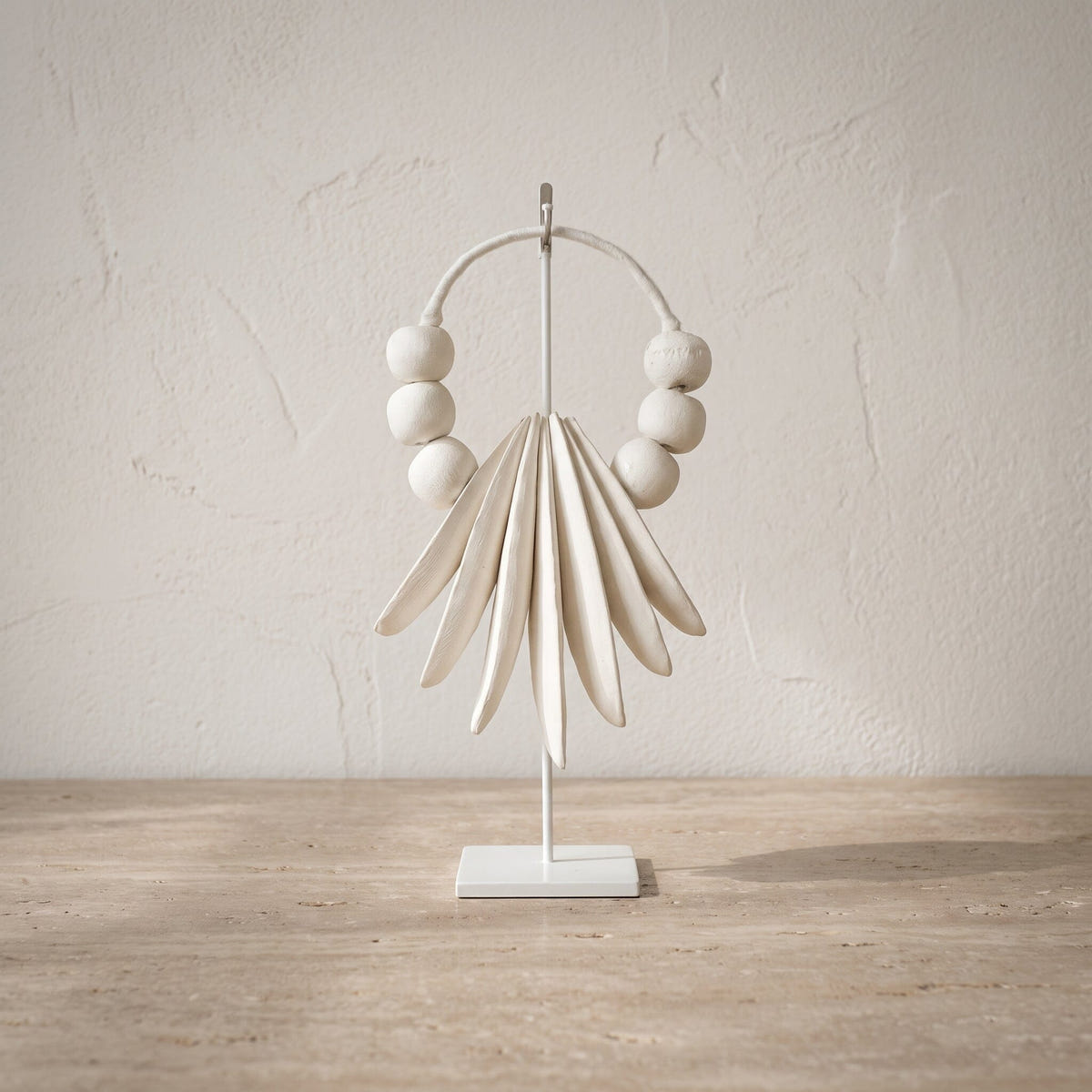Decoração Mesa Cerâmica Fria Semente Decoração de Mesa MMassuci Branco 