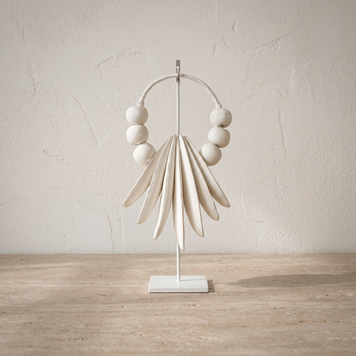 Decoração Mesa Cerâmica Fria Semente Decoração de Mesa MMassuci Branco 