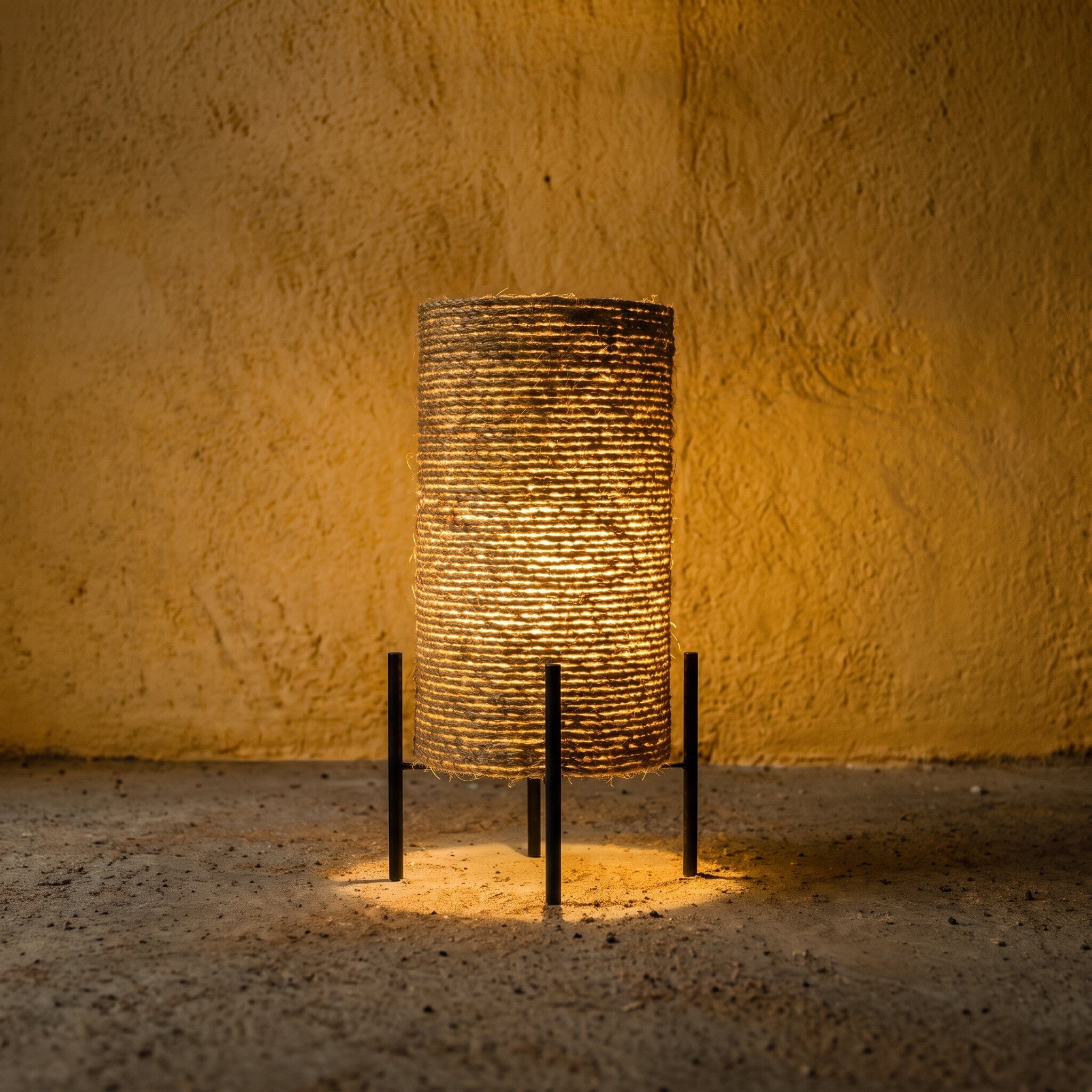 Luminária Chão Carretel Sisal Luminárias MMassuci 