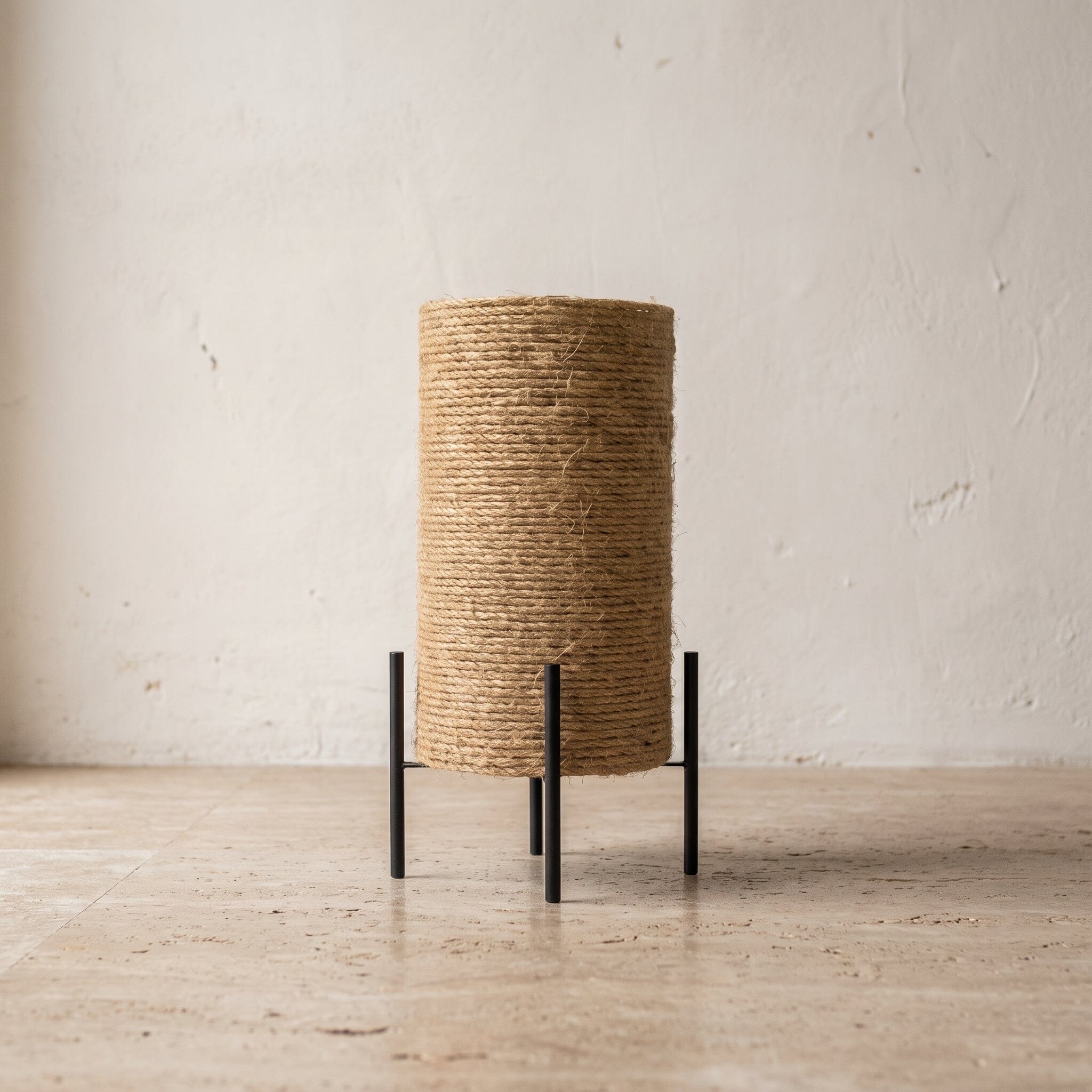 Luminária Chão Carretel Sisal Luminárias MMassuci Natural - Sisal 