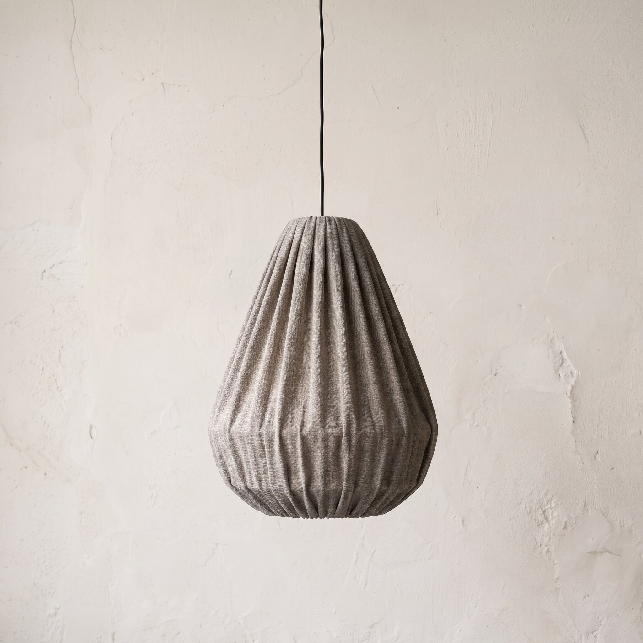 Luminária Pendente Bag Linho Luminárias MMassuci Grisalho 30cm 