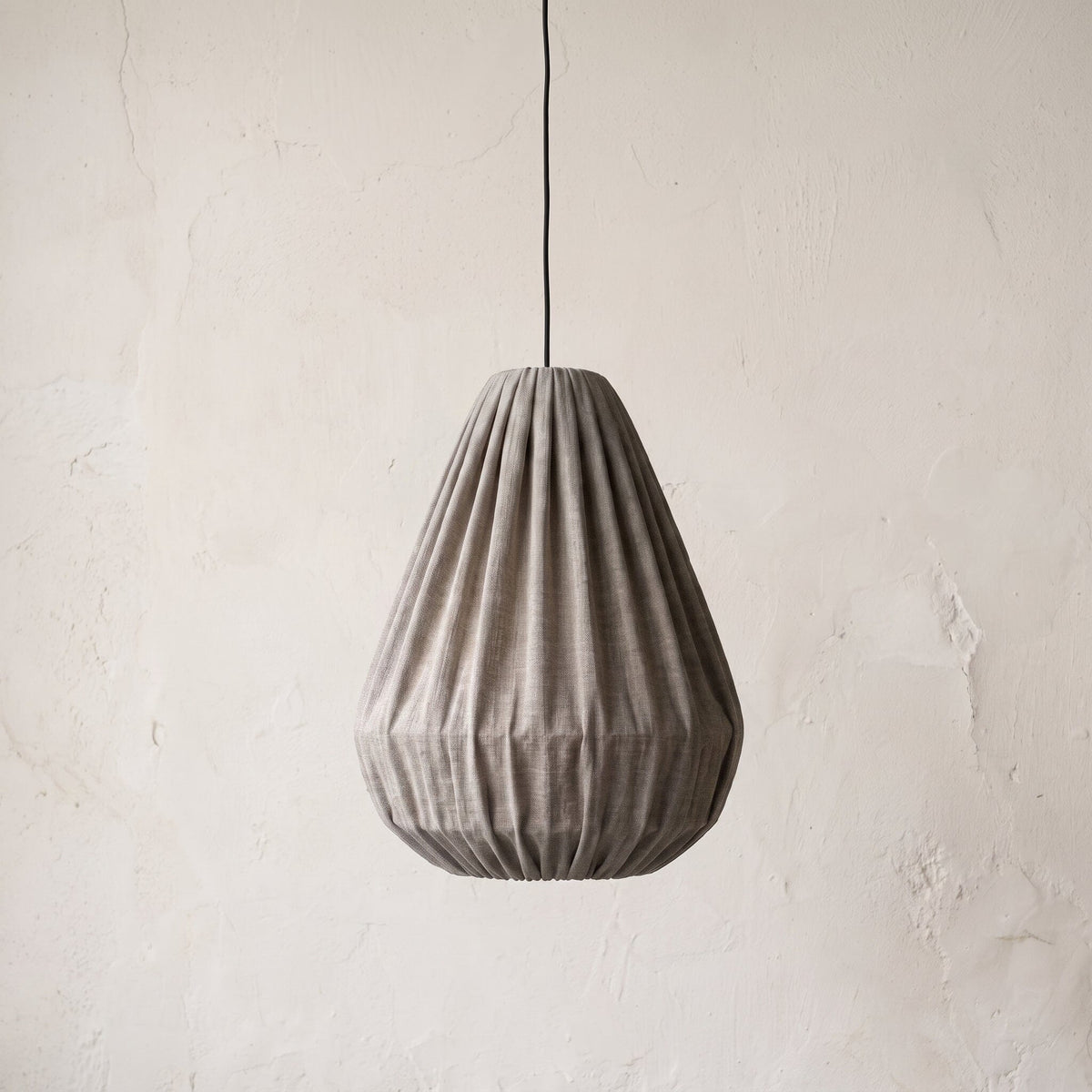 Luminária Pendente Bag Linho Luminárias MMassuci Grisalho 30cm 