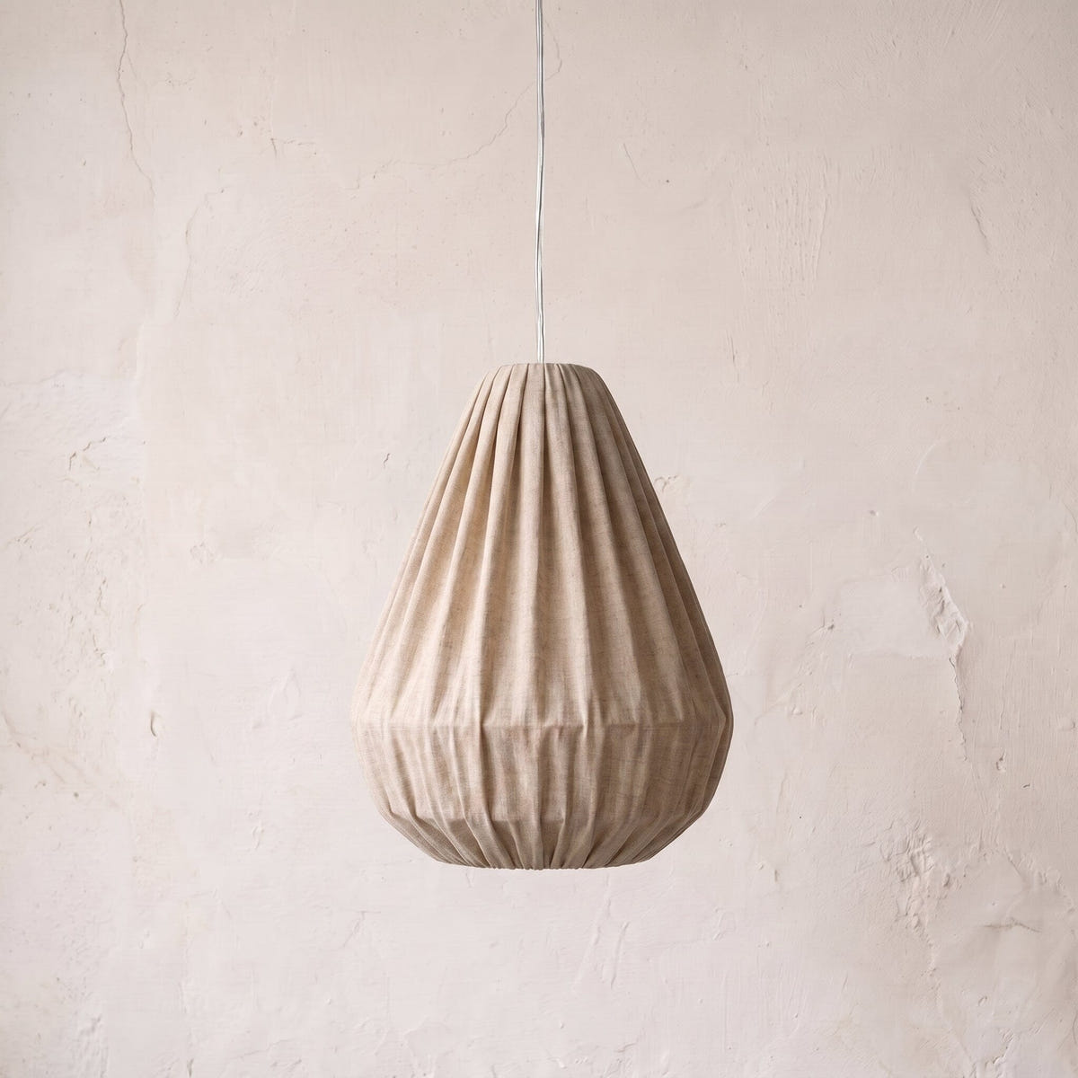 Luminária Pendente Bag Linho Luminárias MMassuci Natural 30cm 