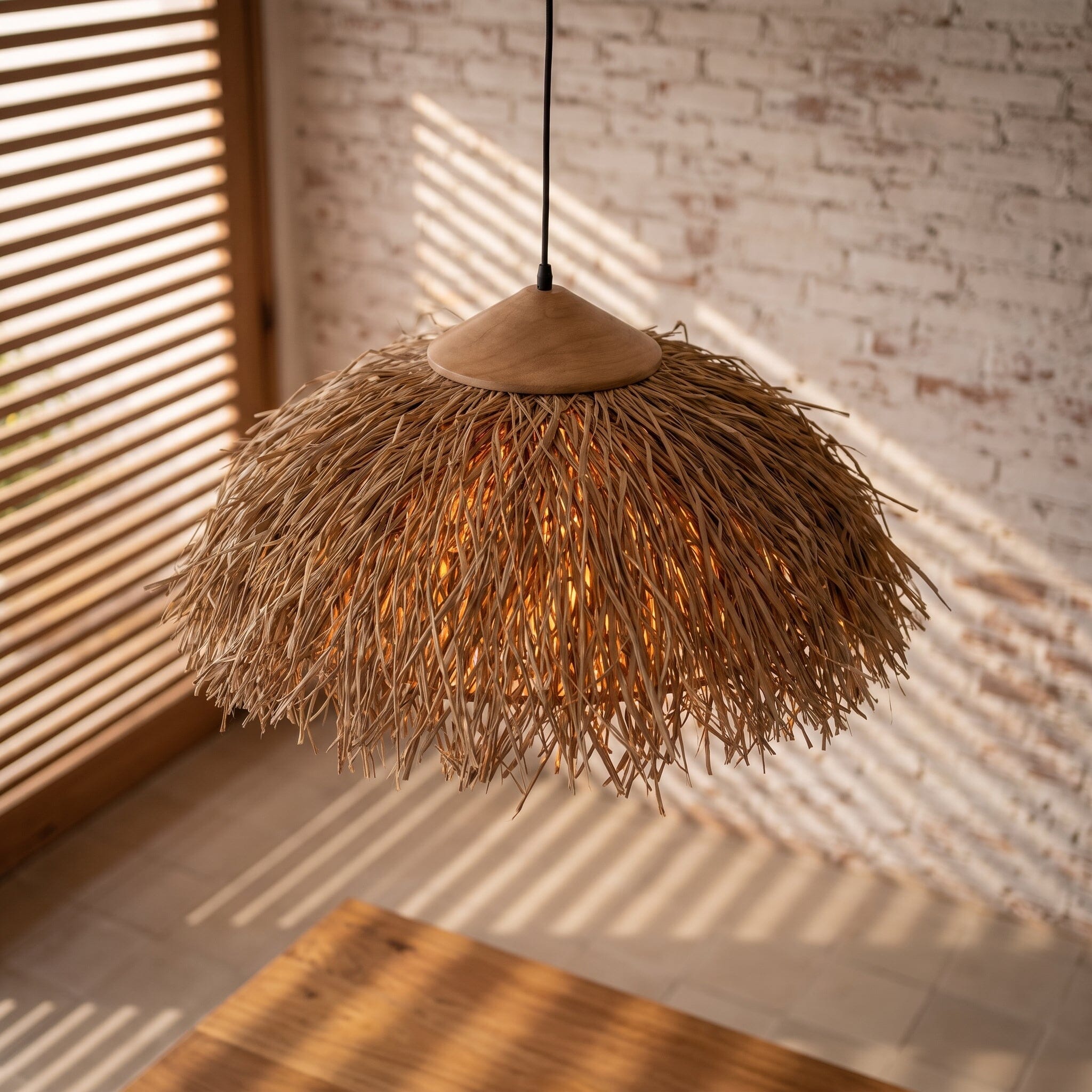 Luminária Pendente Buriti Palapa Luminárias Ateliê MMassuci 