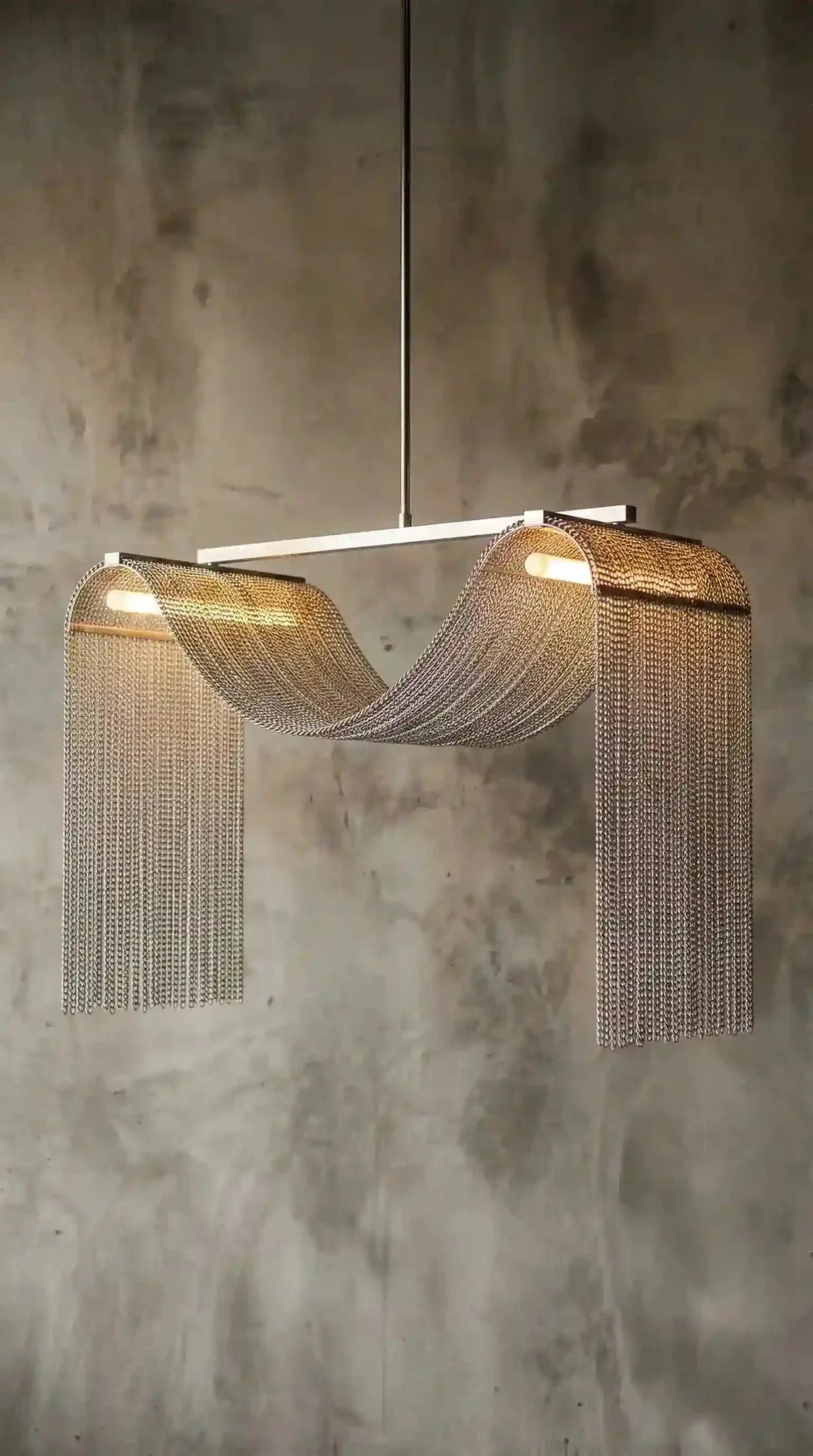 Luminária Pendente Drapê Correntes - Ateliê MMassuci