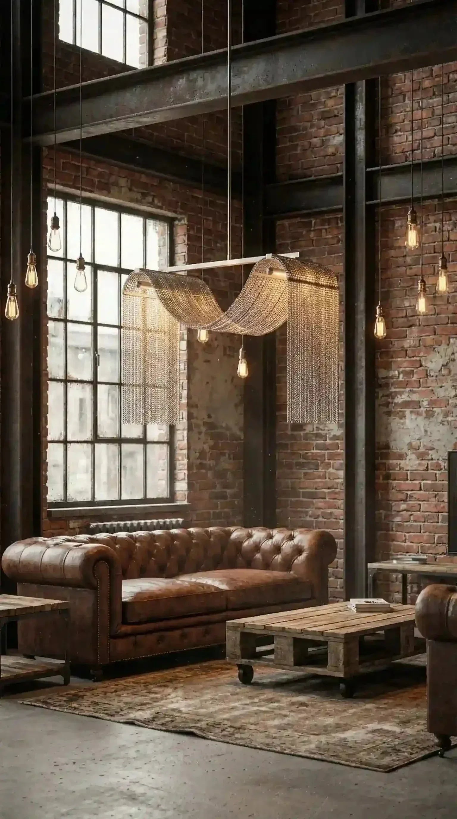 Luminária Pendente Drapê Correntes - Ateliê MMassuci