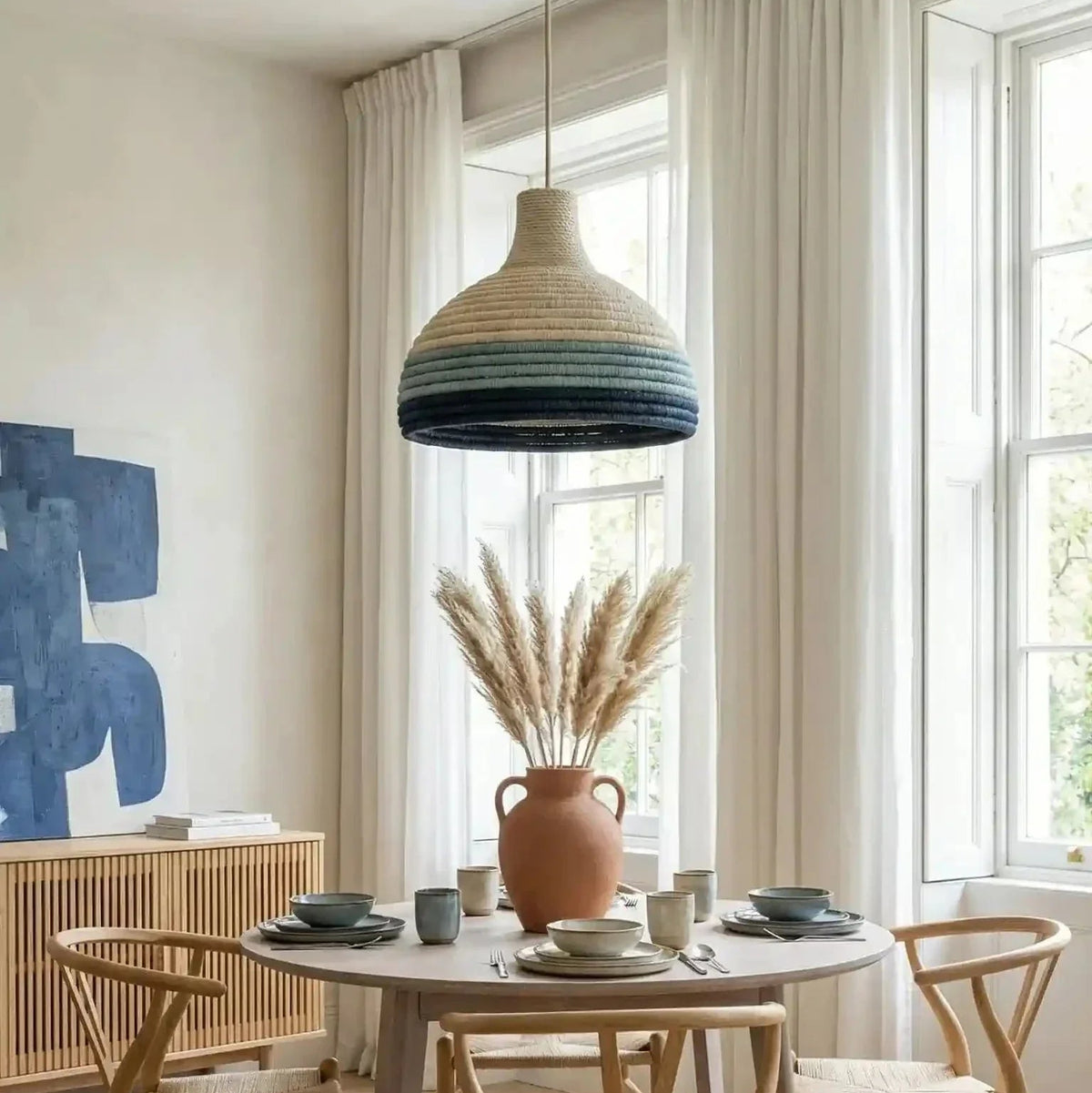 Luminária Pendente Fiber Emballage Algodão - Ateliê MMassuci