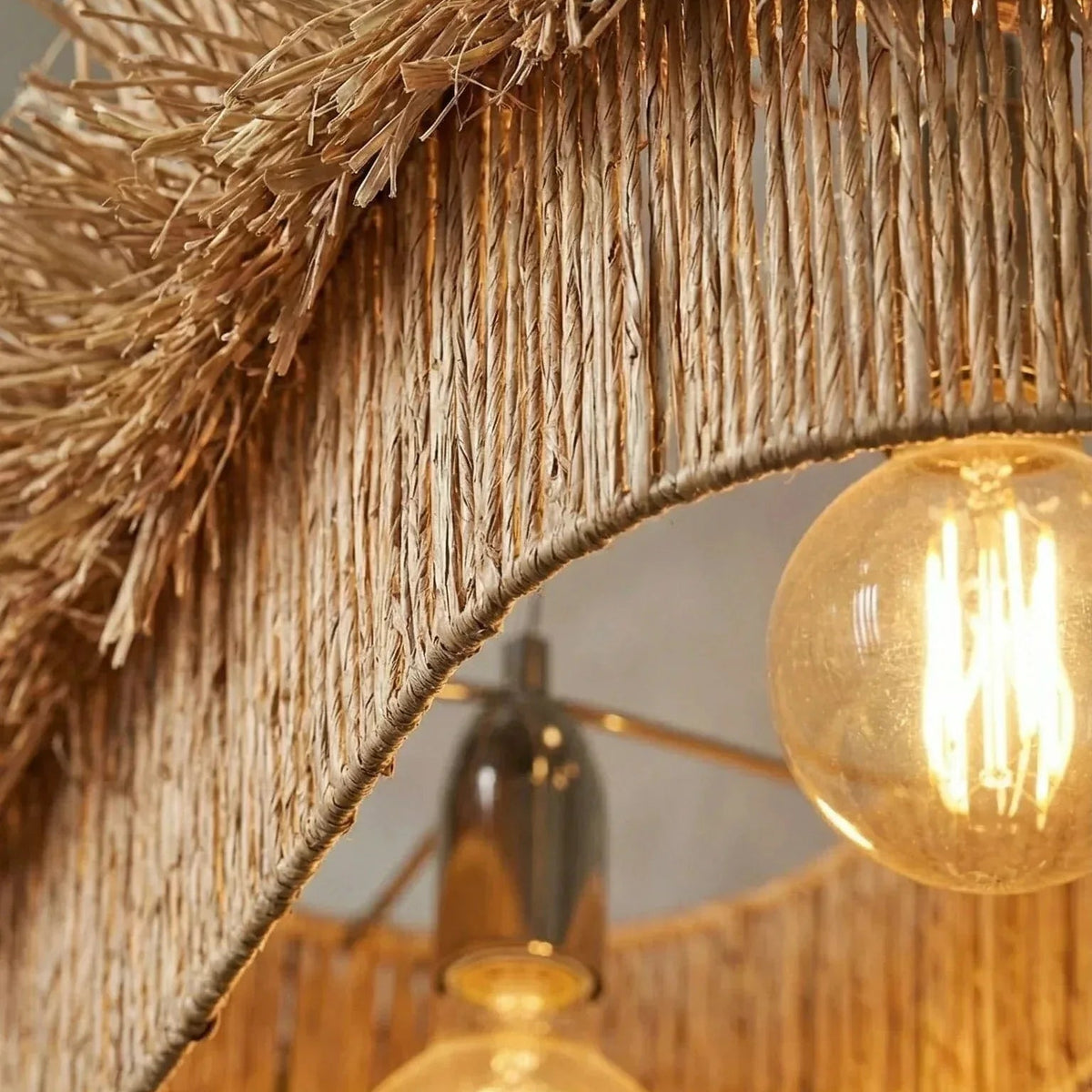 Luminária Pendente Fio de Buriti Aura Oval - Ateliê MMassuci