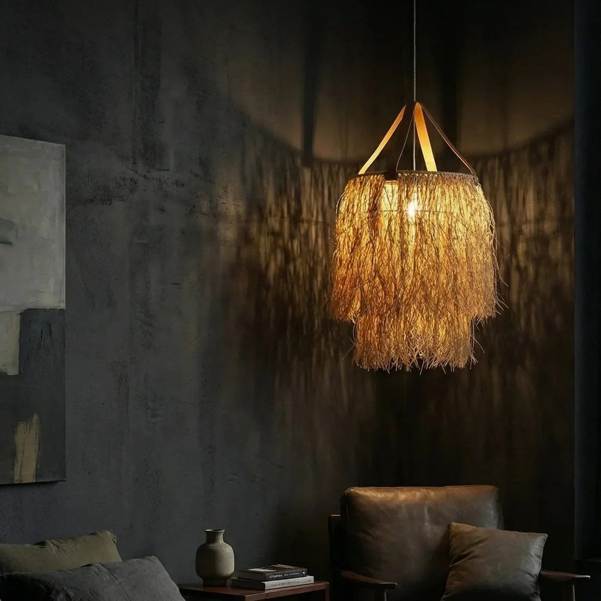 Luminária Pendente Fio de Buriti Cascata - Ateliê MMassuci