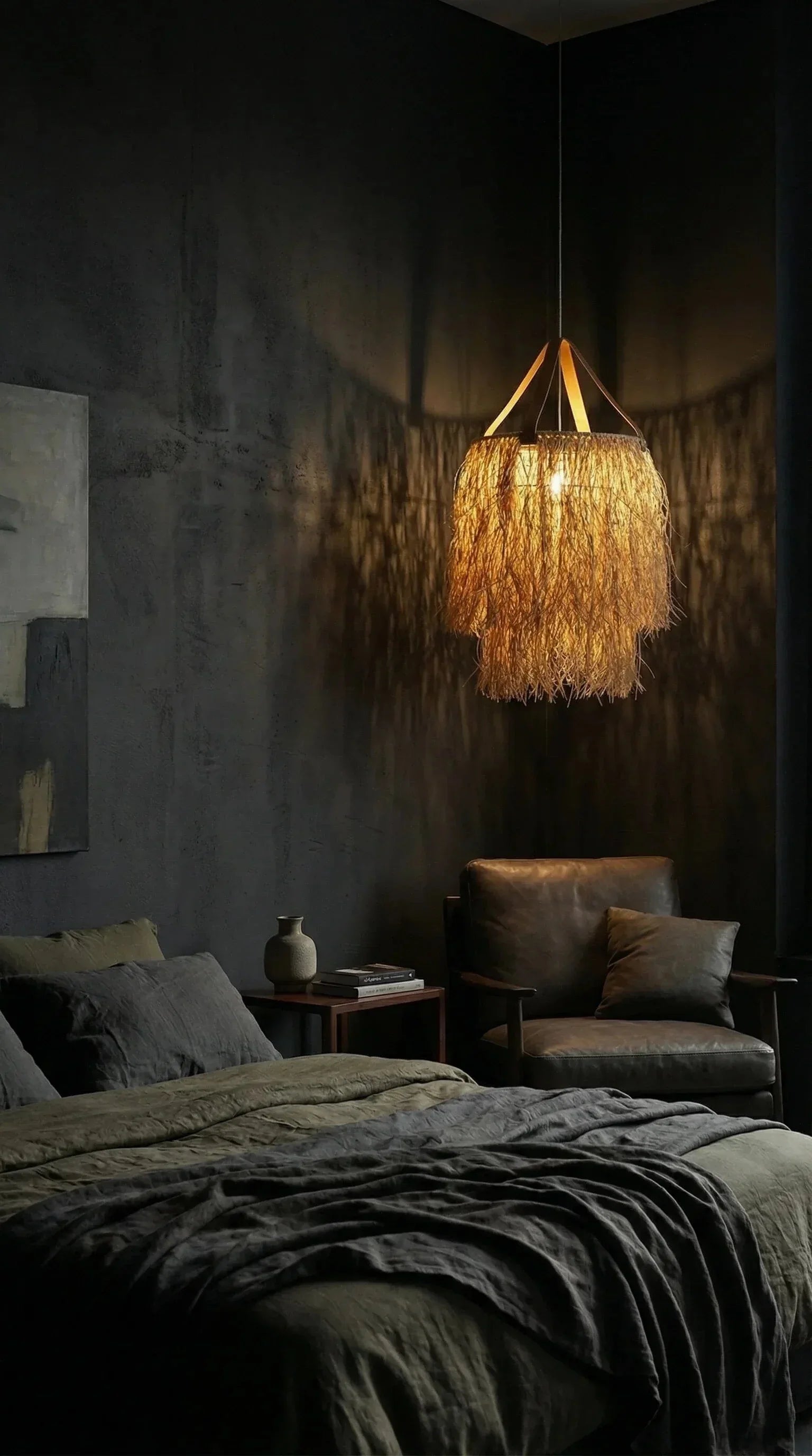 Luminária Pendente Fio de Buriti Cascata - Ateliê MMassuci