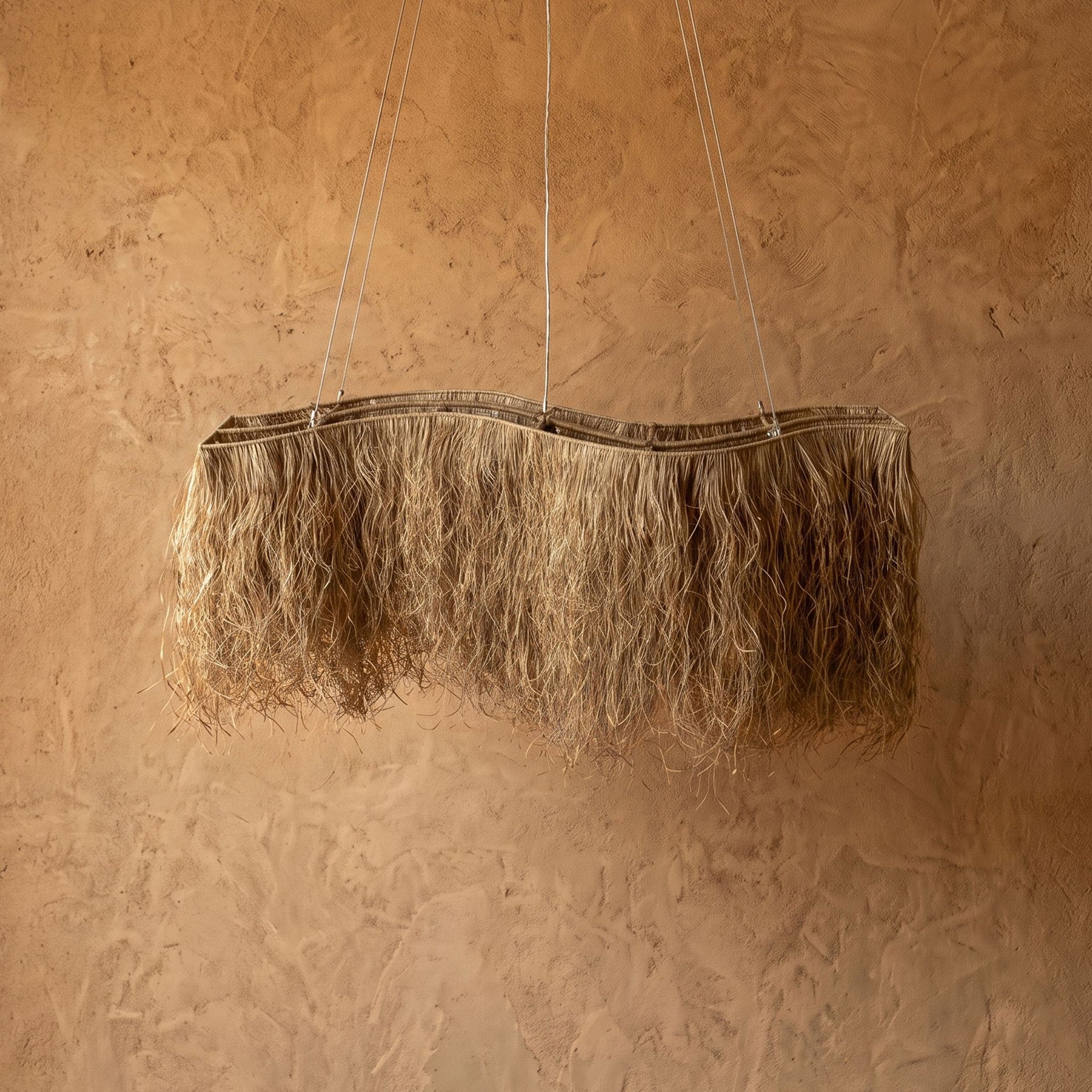 Luminária Pendente Fio de Buriti Orgânica Luminárias MMassuci 