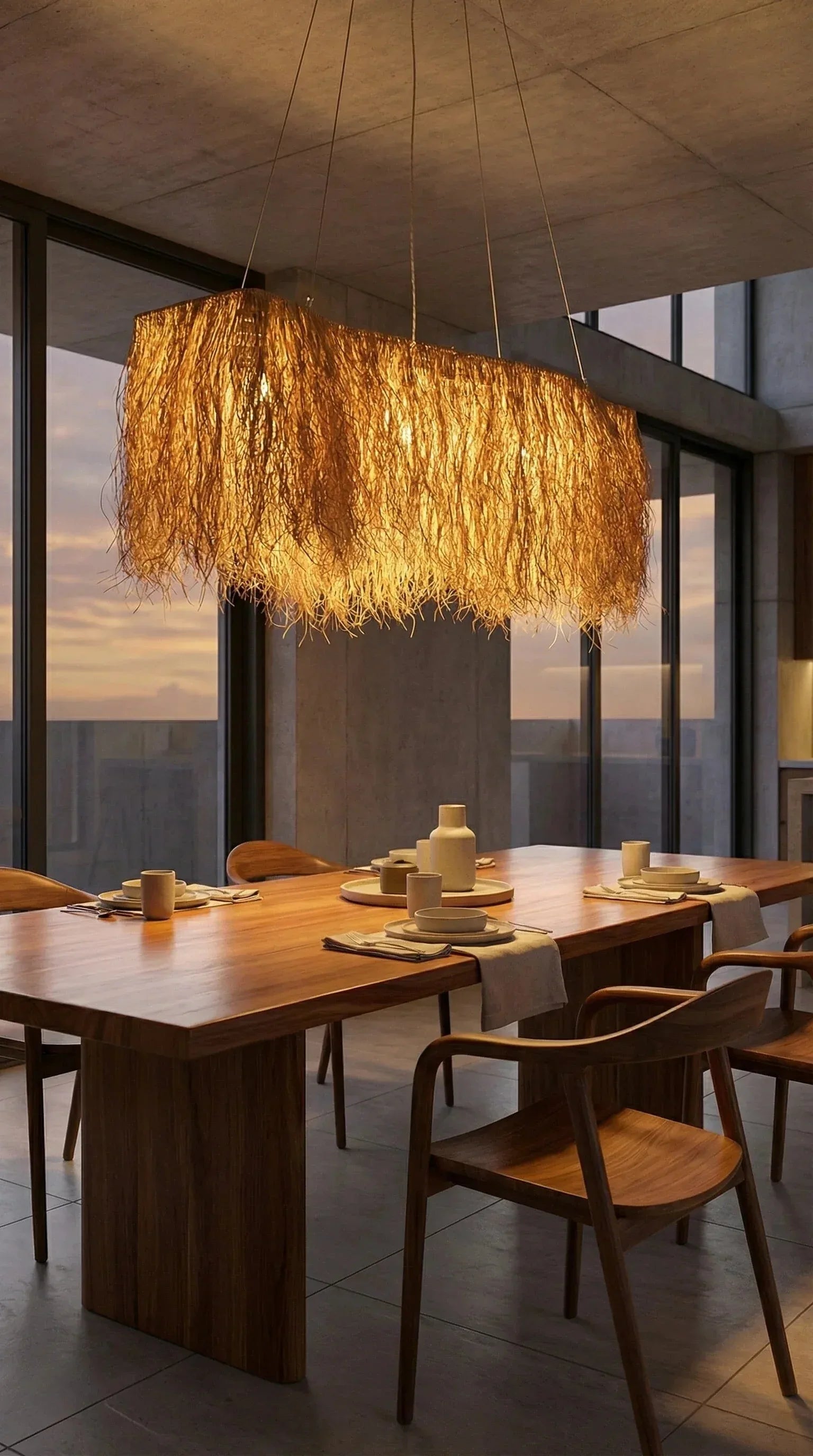 Luminária Pendente Fio de Buriti Orgânica - Ateliê MMassuci