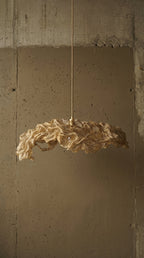 Luminária Pendente Flow Horizonte Luminárias MMassuci Dourada 75cm 