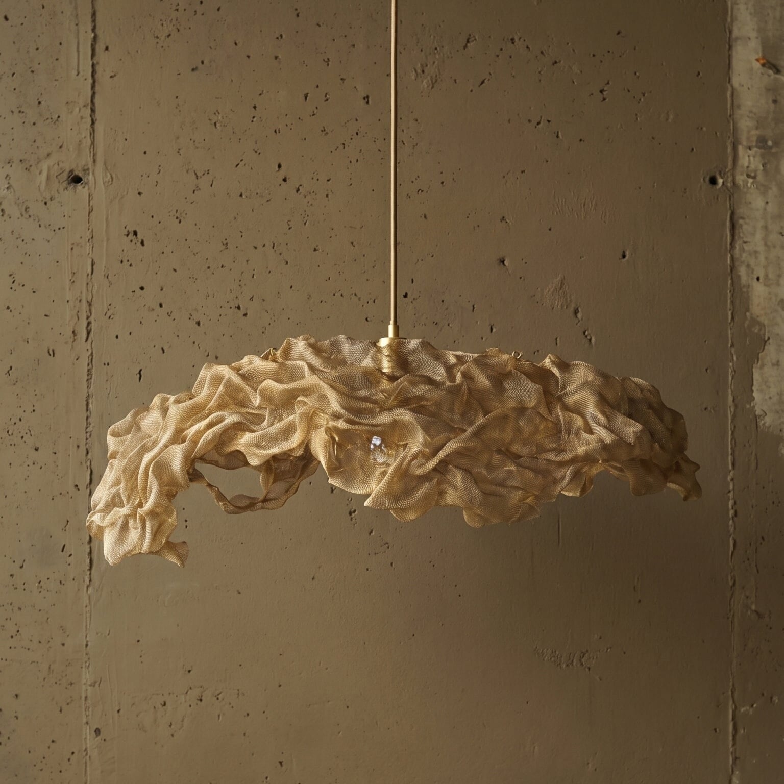 Luminária Pendente Flow Horizonte Luminárias MMassuci Dourada 75cm 