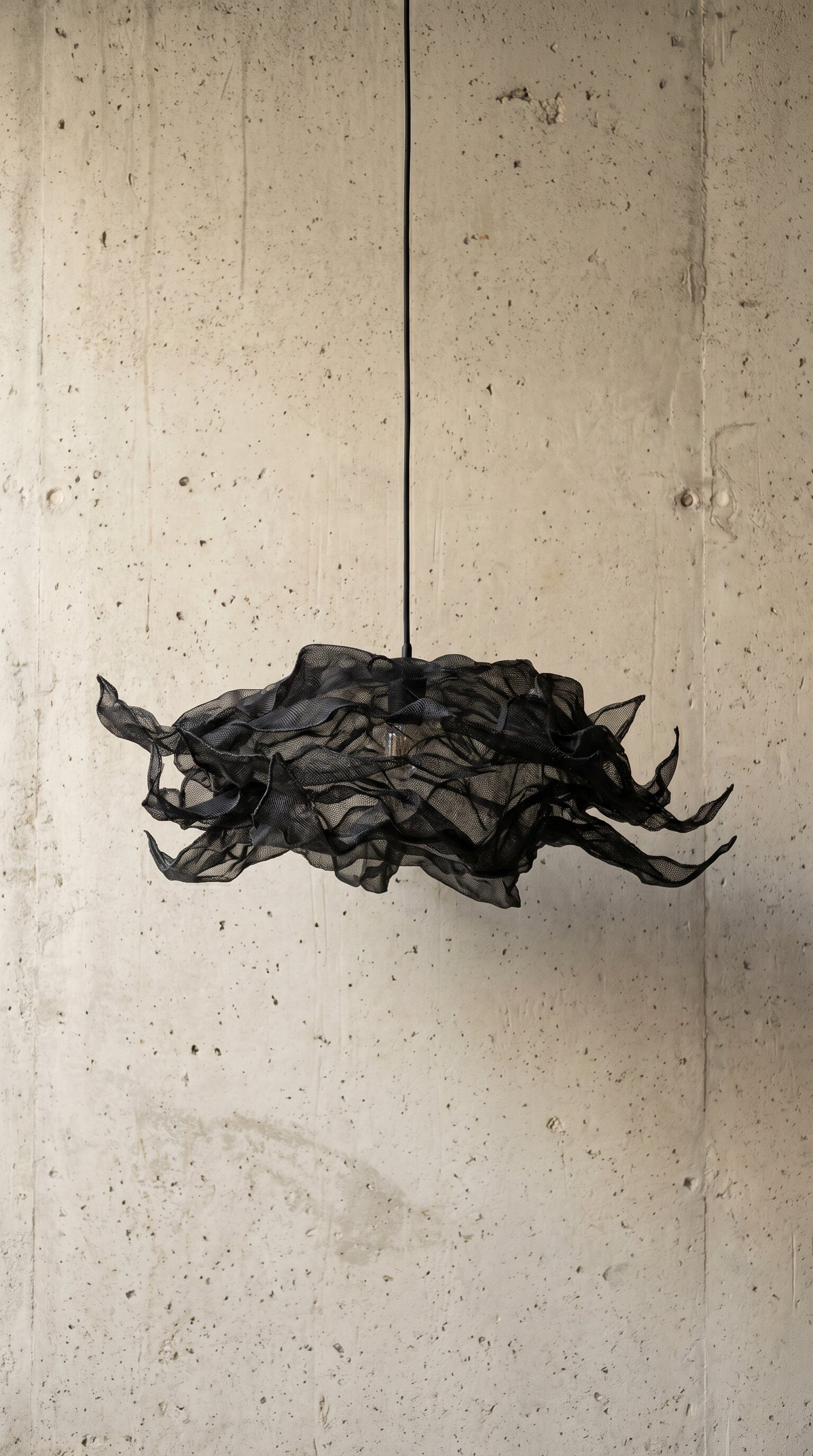 Luminária Pendente Flow Luminárias MMassuci 60cm diâmetro Preto Absoluto 