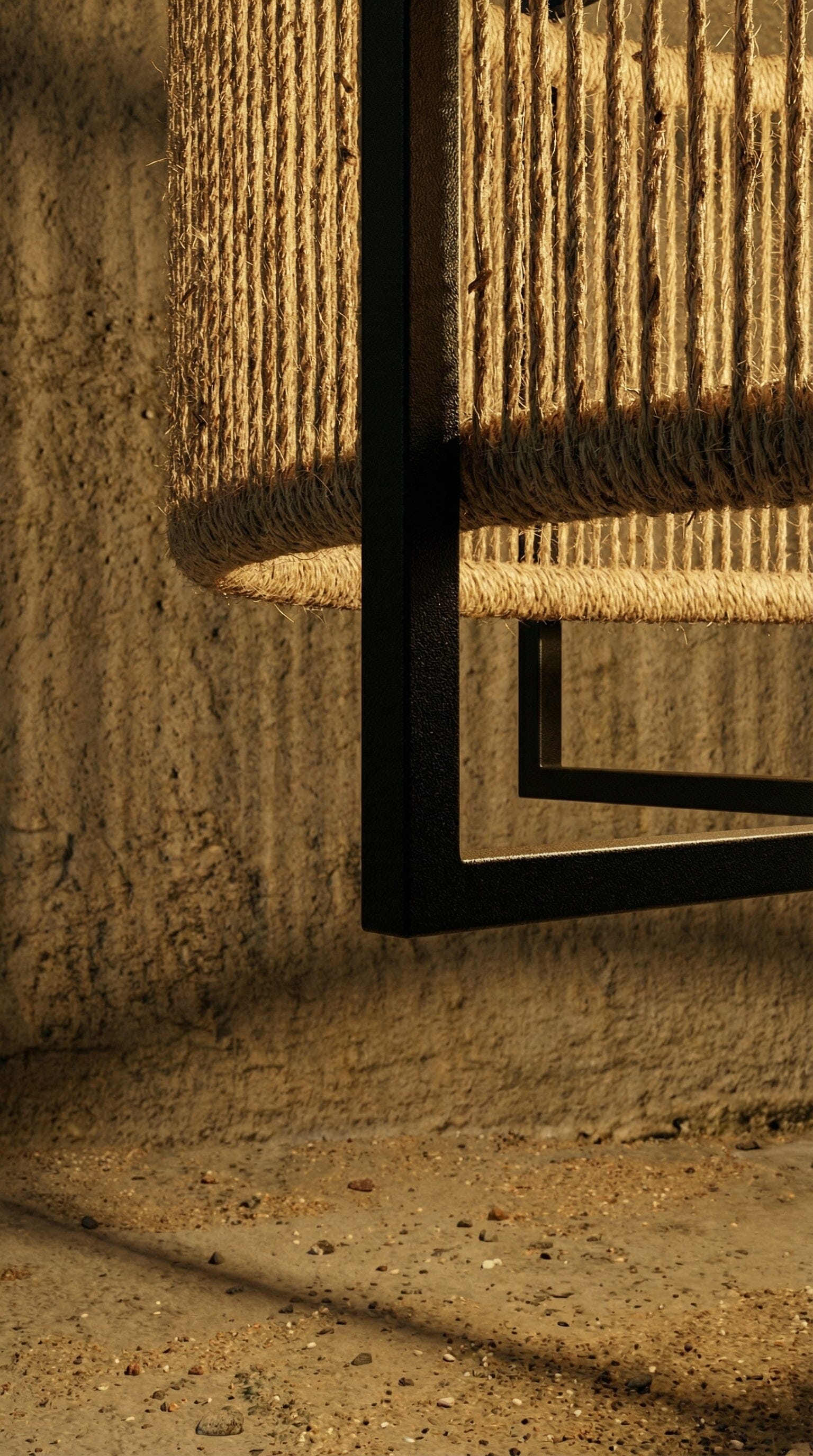 Luminária Pendente Juta Pórtico Luminárias MMassuci 