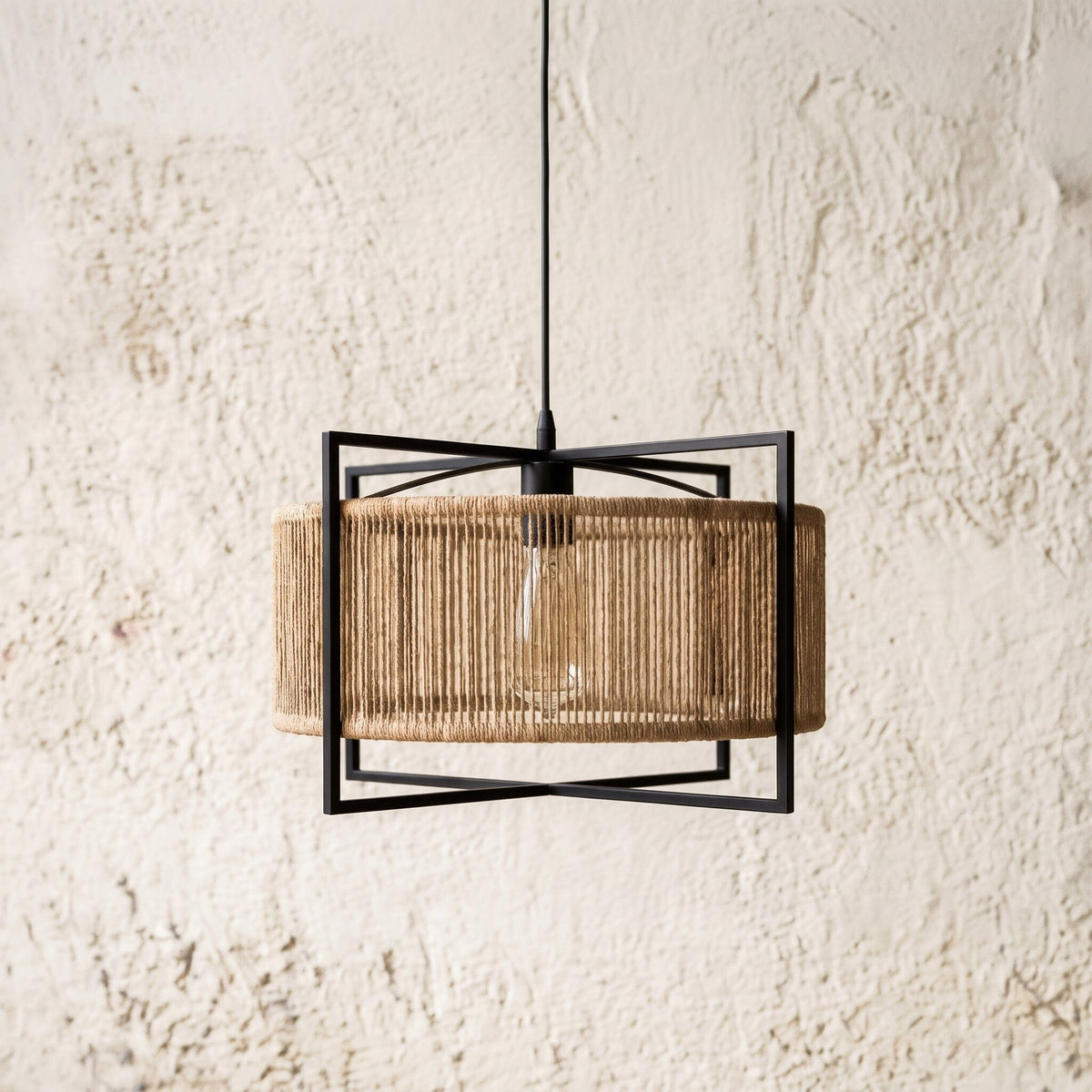 Luminária Pendente Juta Pórtico Luminárias MMassuci 45cm 