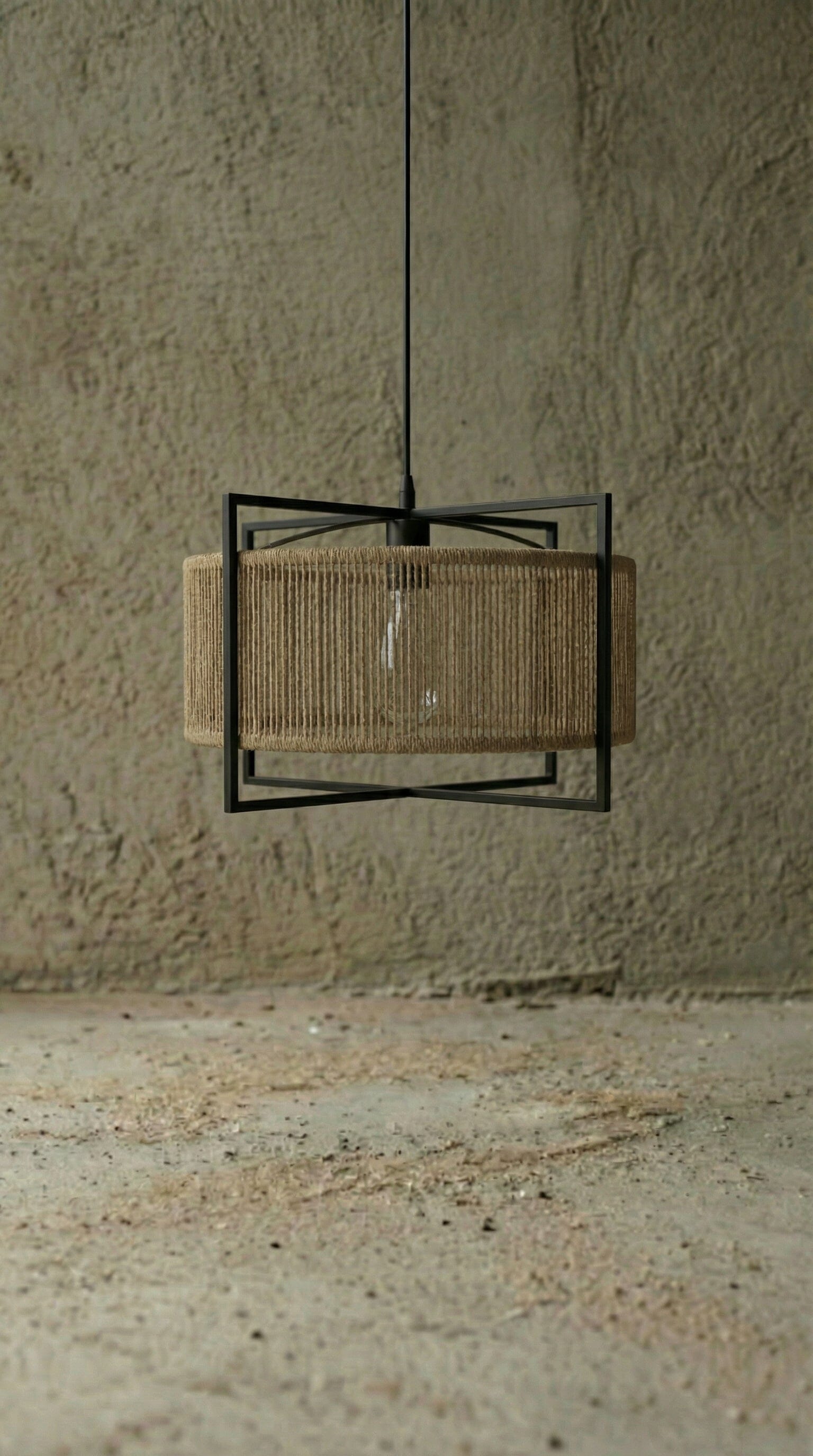 Luminária Pendente Juta Pórtico Luminárias MMassuci 45cm 