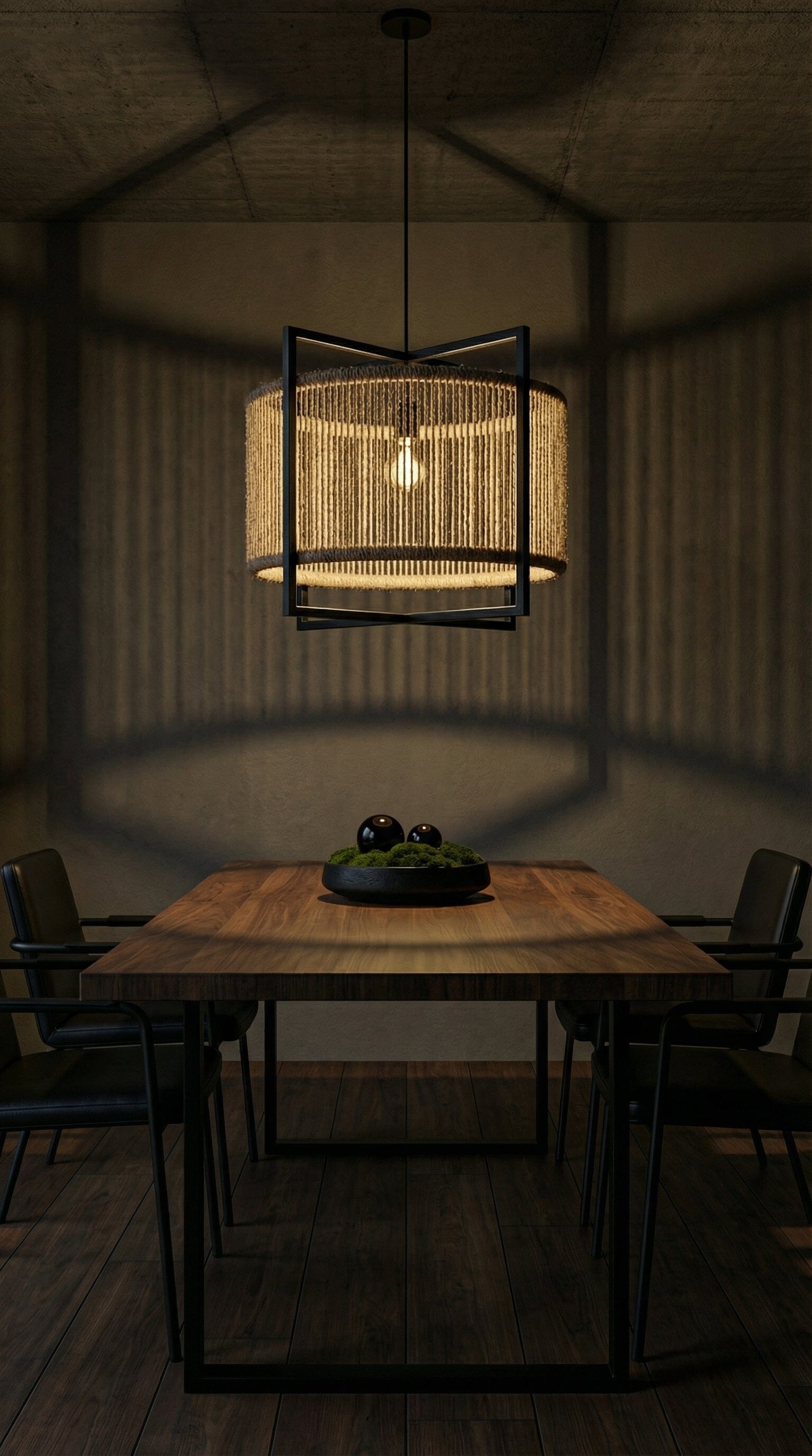 Luminária Pendente Juta Pórtico Luminárias MMassuci 