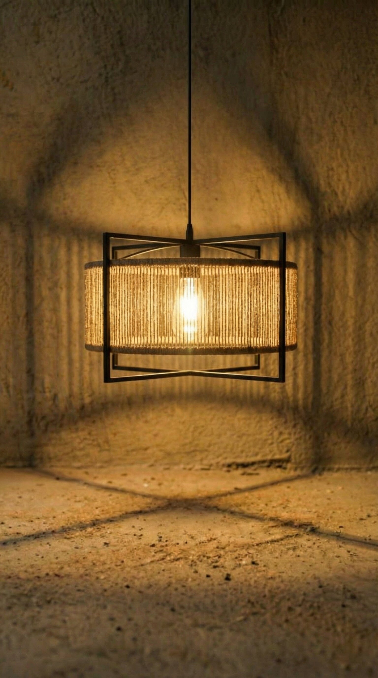 Luminária Pendente Juta Pórtico Luminárias MMassuci 