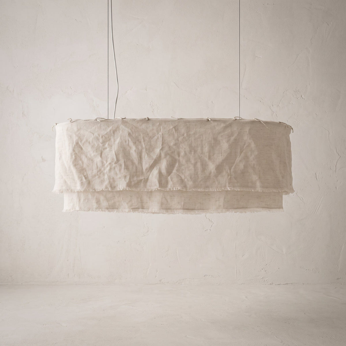 Luminária Pendente Linho Albatroz Luminárias Ateliê MMassuci 35 x 50cm 