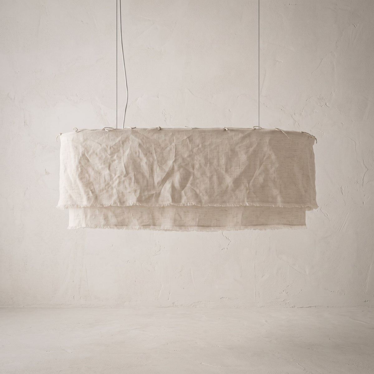 Luminária Pendente Linho Albatroz Luminárias Ateliê MMassuci 35 x 50cm 