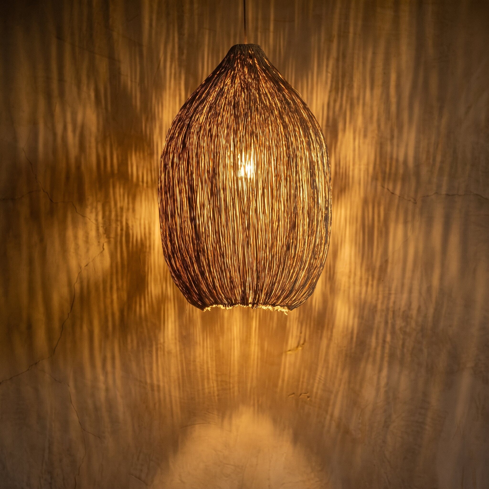 Luminária Pendente Palha Cacau Luminárias MMassuci 