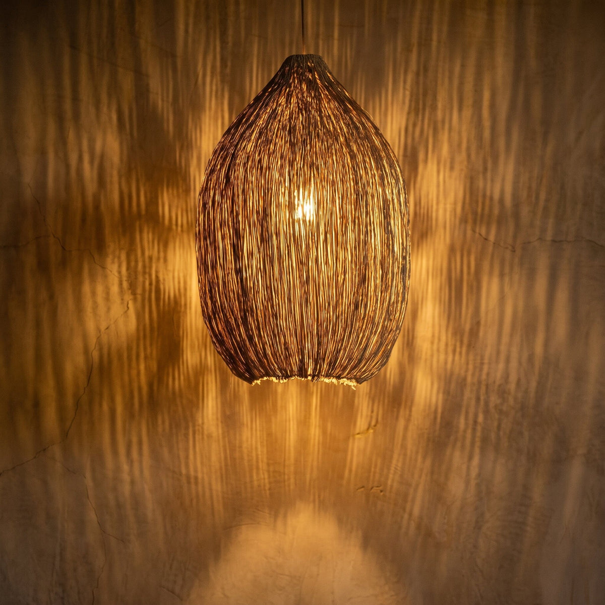 Luminária Pendente Palha Cacau Luminárias MMassuci 
