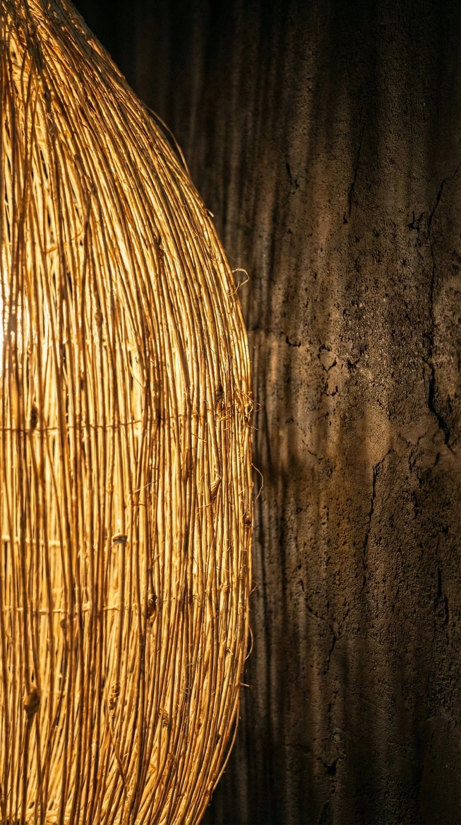 Luminária Pendente Palha Cacau - Ateliê MMassuci