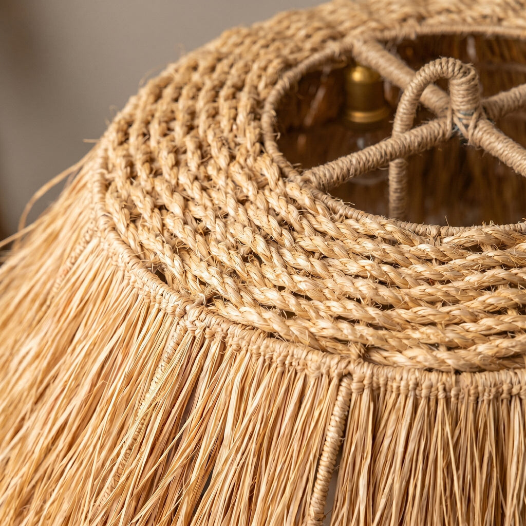 Luminária Pendente Sapê Fio de Buriti Luminárias MMassuci 