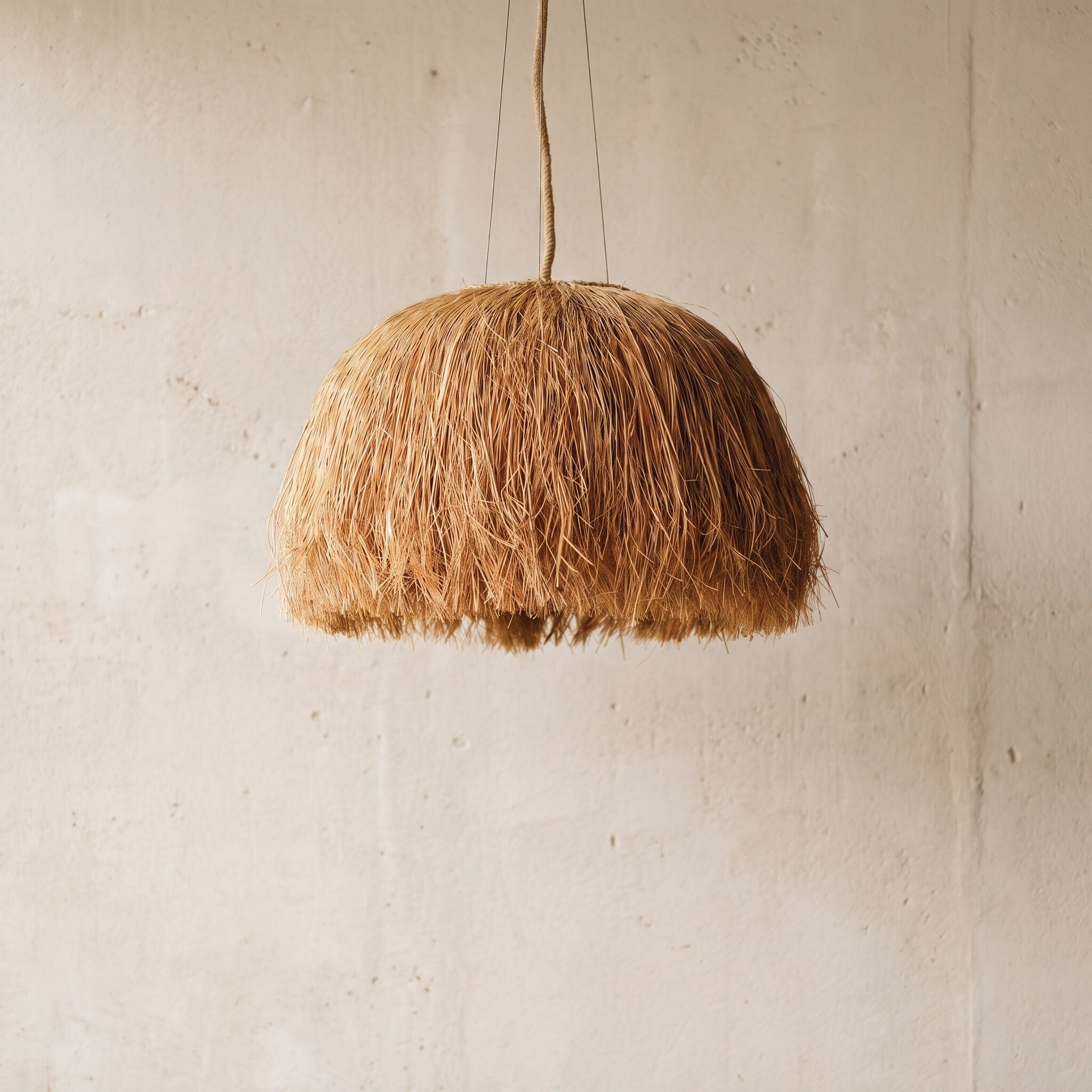 Luminária Pendente Sapê Fio de Buriti Luminárias MMassuci Natural - Fio de Buriti 40cm 