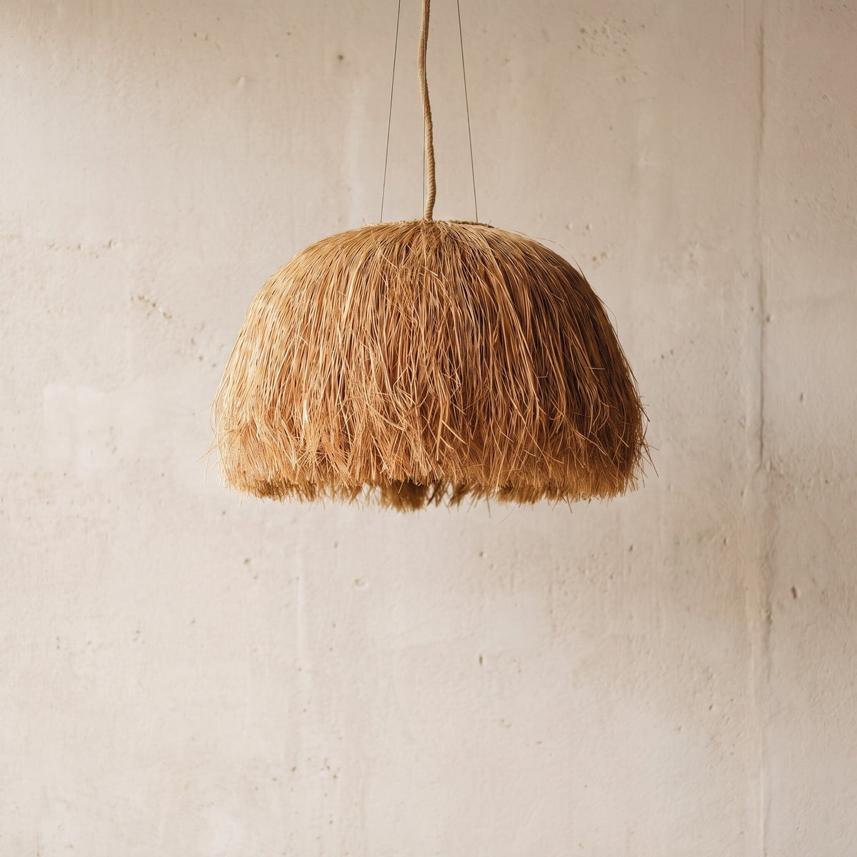 Luminária Pendente Sapê Fio de Buriti Luminárias MMassuci Natural - Fio de Buriti 40cm 