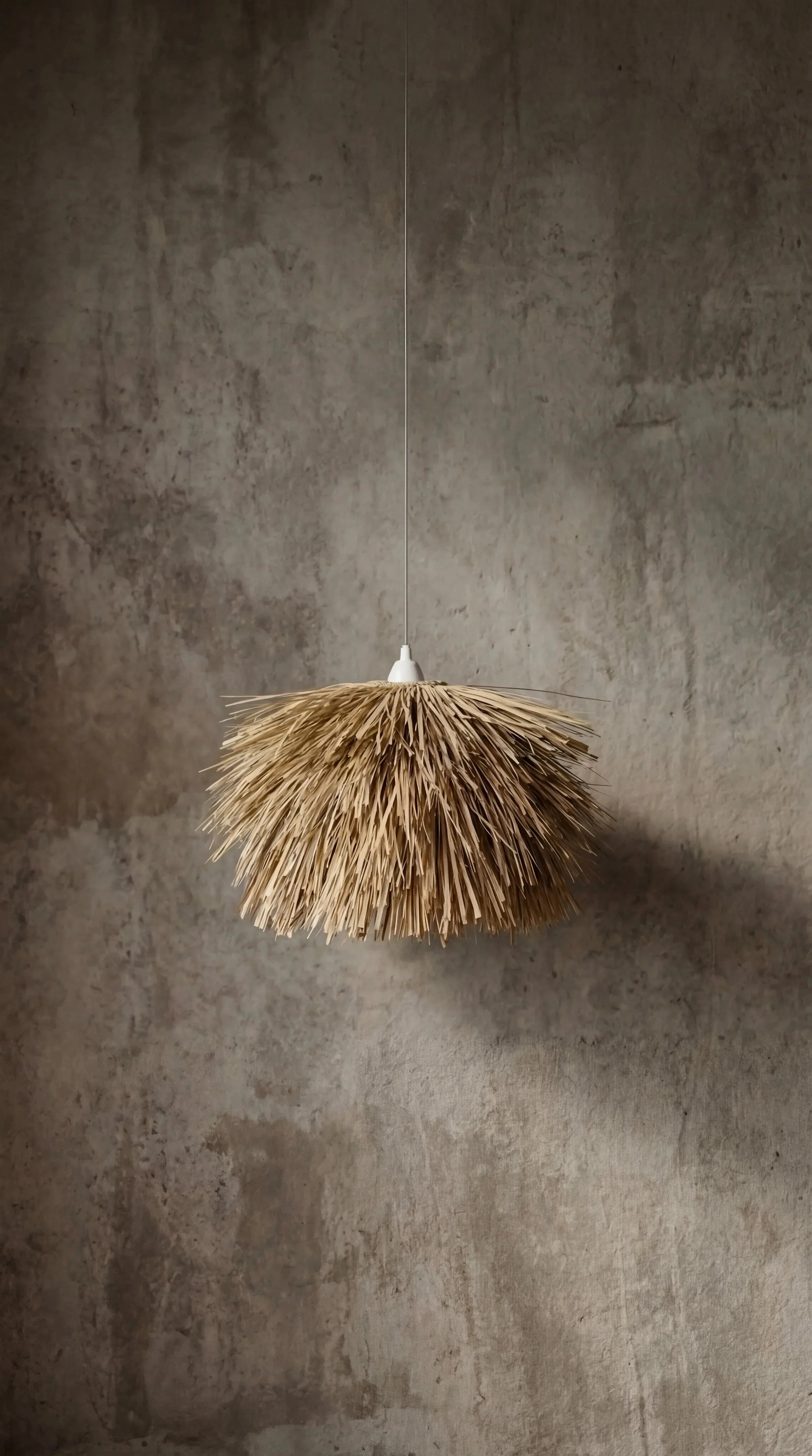 Luminária Pendente Selene Palha de Carnaúba - Ateliê MMassuci