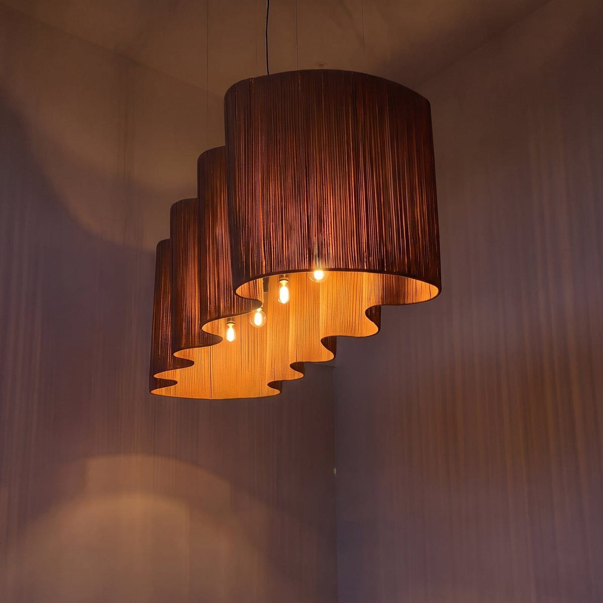 Luminária Pendente Sisal Correnteza Luminárias Ateliê MMassuci 