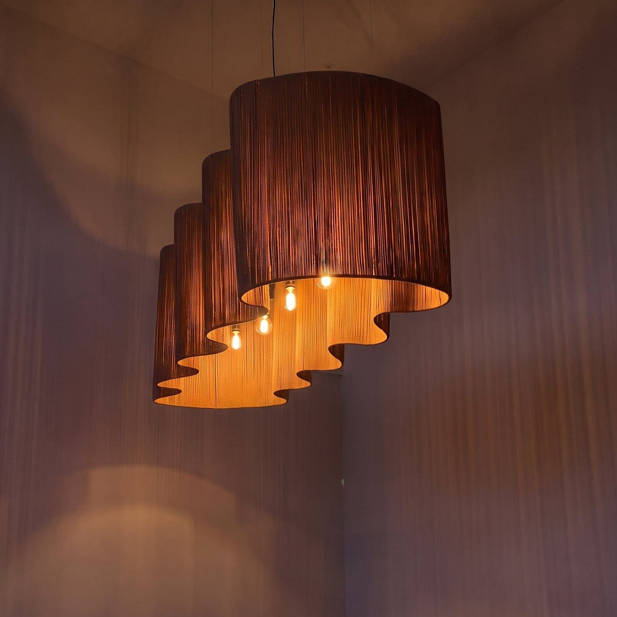Luminária Pendente Sisal Correnteza Luminárias Ateliê MMassuci 