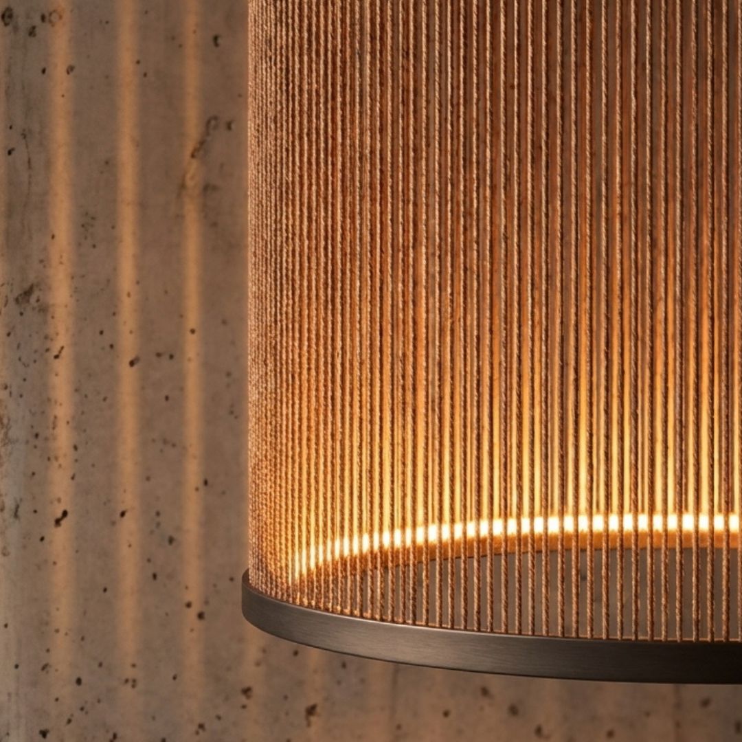 Luminária Pendente Sisal Fenda Luminárias Ateliê MMassuci 